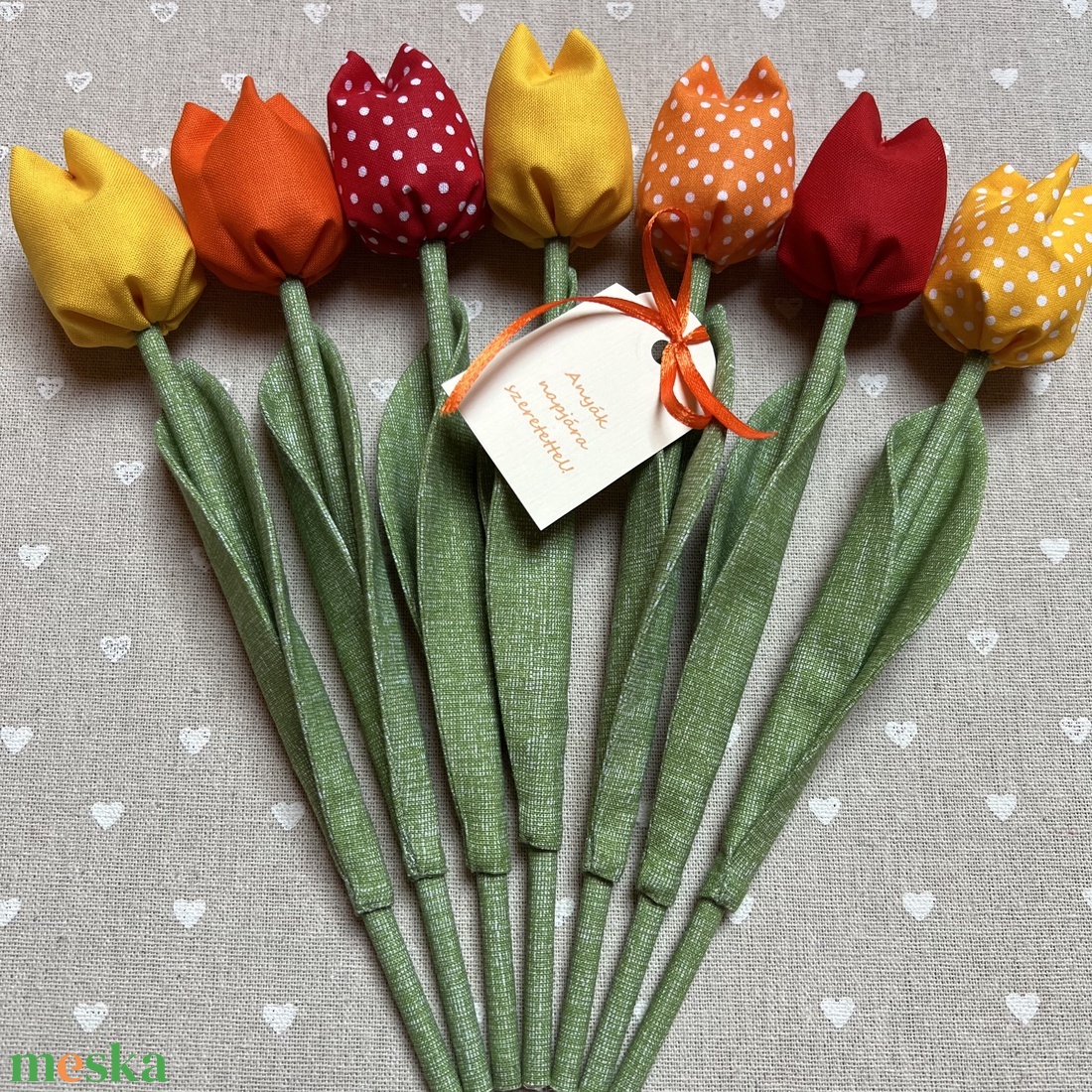 Anyák napi textil tulipánok / szett: 7 db/ ingyen ajándékkísérővel - otthon & életmód - dekoráció - virágdísz és tartó - csokor & virágdísz - Meska.hu Anyák napi textil tulipánok / szett: 7 db/ ingyen ajándékkísérővel - otthon & életmód - dekoráció - virágdísz és tartó - csokor & virágdísz - Meska.hu