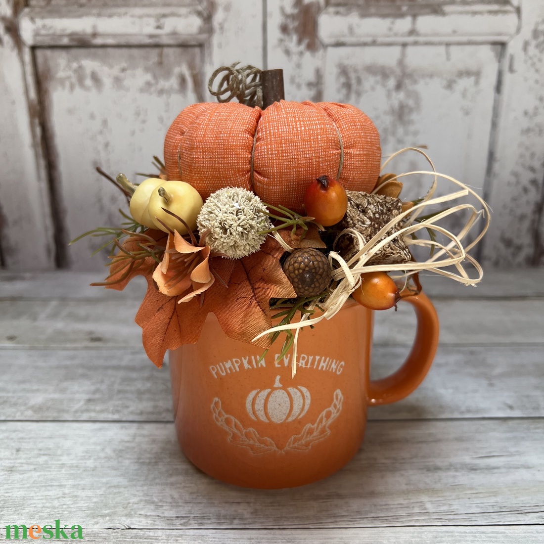 Őszi asztali dekoráció-narancs - otthon & életmód - dekoráció - dísztárgy - Meska.hu