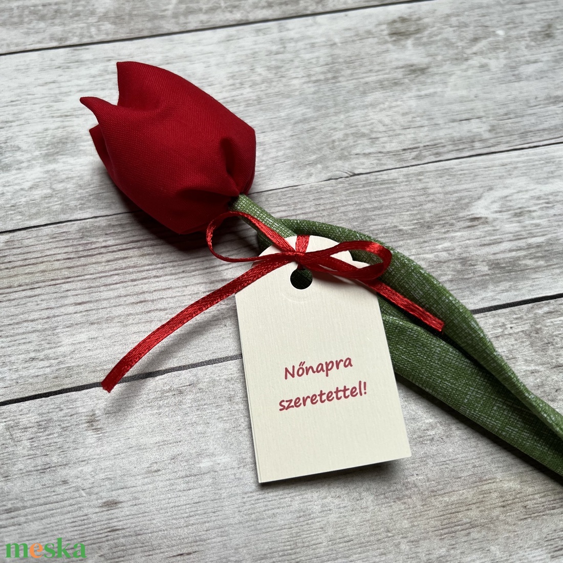 Nőnapi textil tulipán ingyen ajándékkísérővel - otthon & életmód - dekoráció - virágdísz és tartó - csokor & virágdísz - Meska.hu