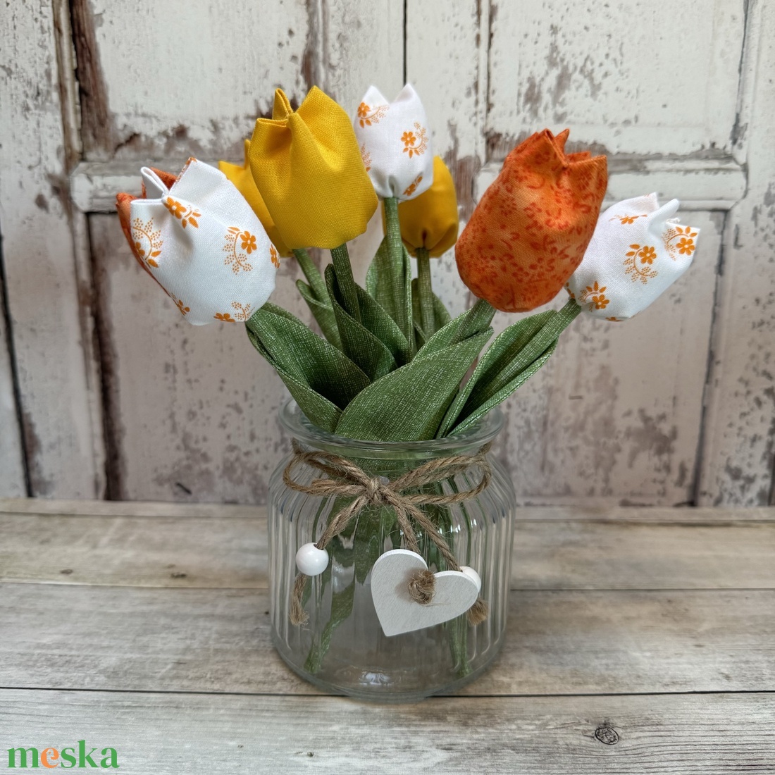Textil tulipán szett - otthon & életmód - dekoráció - virágdísz és tartó - csokor & virágdísz - Meska.hu