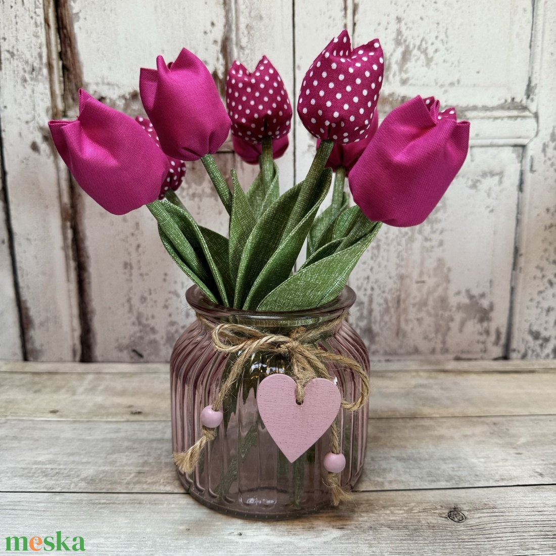 Textil tulipán szett - otthon & életmód - dekoráció - Meska.hu