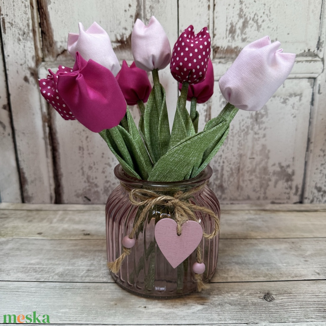 Textil tulipán szett - otthon & lakás - dekoráció - virágdísz és tartó - csokor & virágdísz - Meska.hu