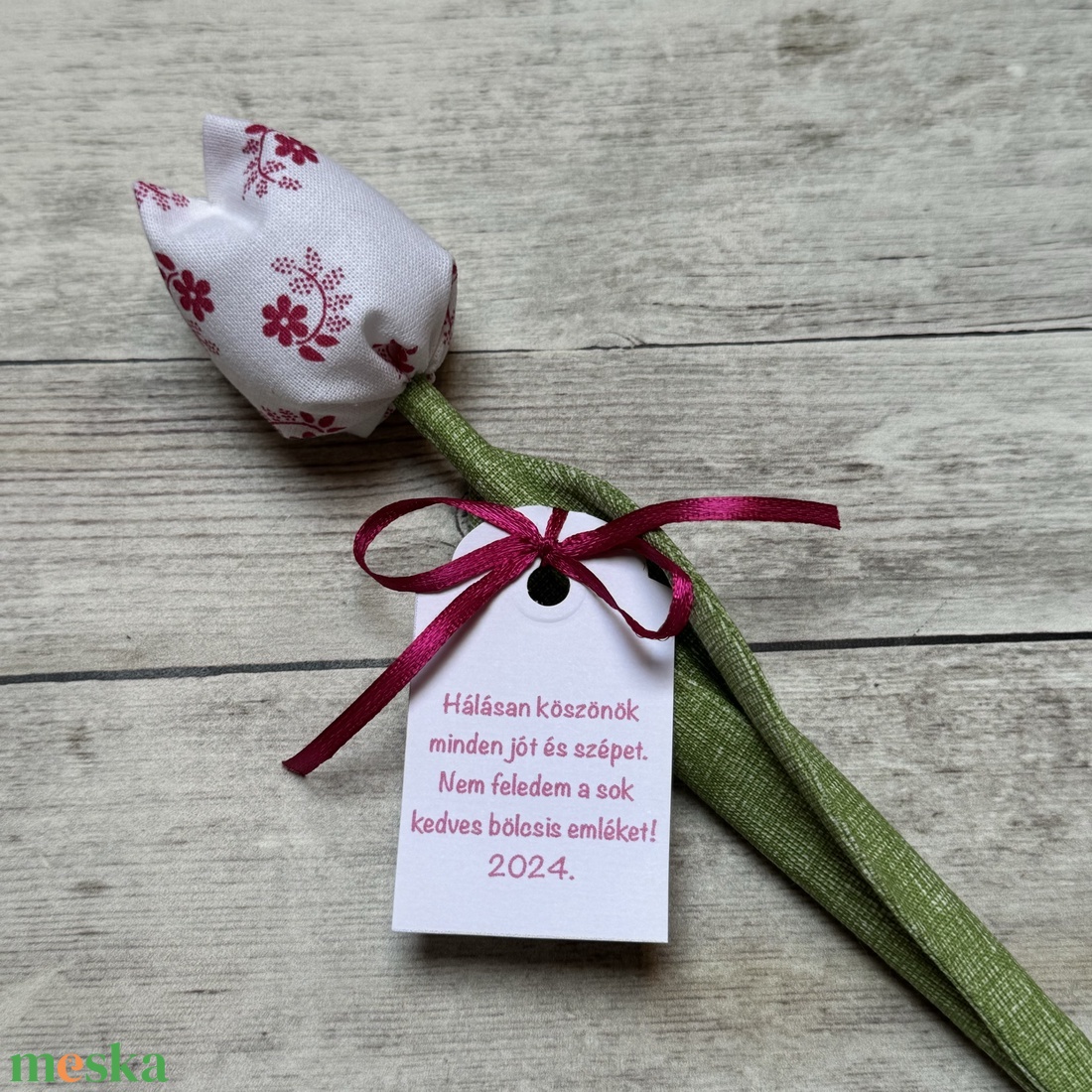 Textil tulipán bölcsis búcsúajándék  - otthon & életmód - dekoráció - virágdísz és tartó - csokor & virágdísz - Meska.hu
