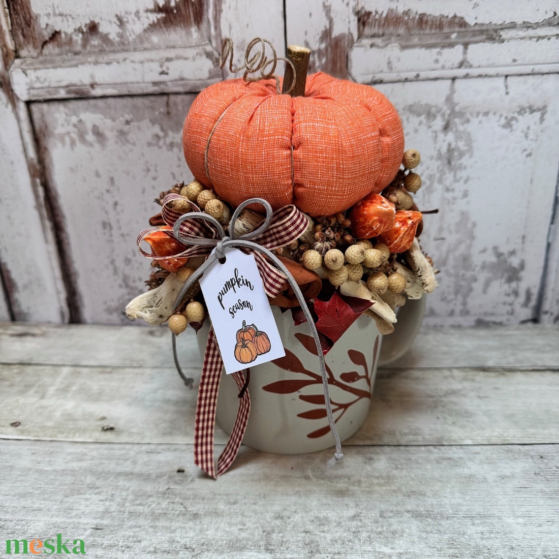 Őszi asztali dekoráció-narancs - otthon & életmód - dekoráció - dísztárgy - Meska.hu