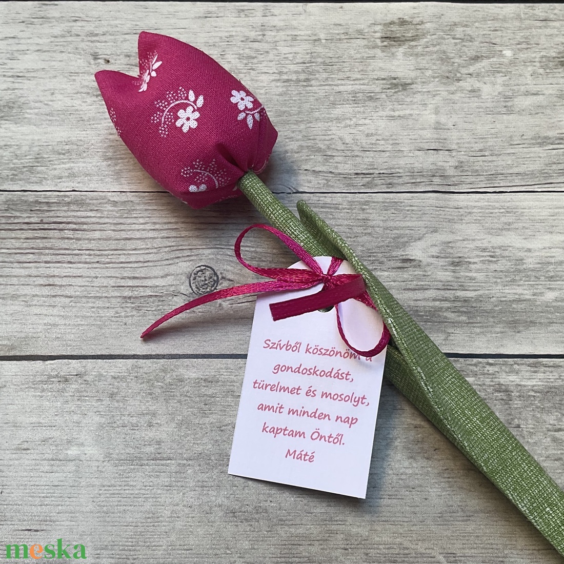 Textil tulipán iskolai évzáróra - otthon & életmód - dekoráció - virágdísz és tartó - csokor & virágdísz - Meska.hu