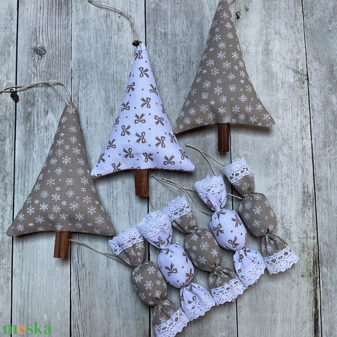 Karácsonyfadísz szett - karácsony - karácsonyi lakásdekoráció - karácsonyfadíszek - Meska.hu