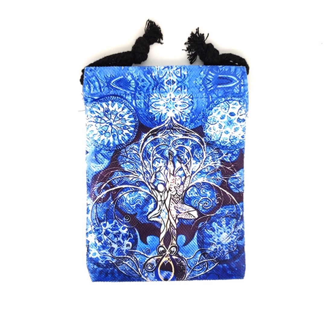 Kék életfa mintás szütyő � textil ajándéktasak 13x18 cm - otthon & életmód - papír, írószer - ajándékozás kellékei - ajándékzsák, csomagolás - Meska.hu