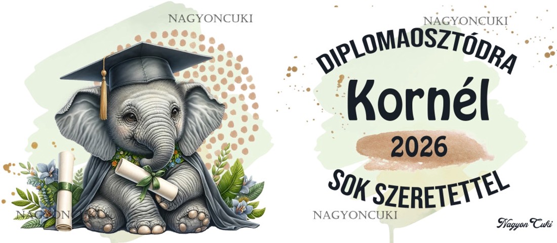 Névvel kérhető Elefánt - 2026 évi Ballagásra mintás persely -  - Meska.hu