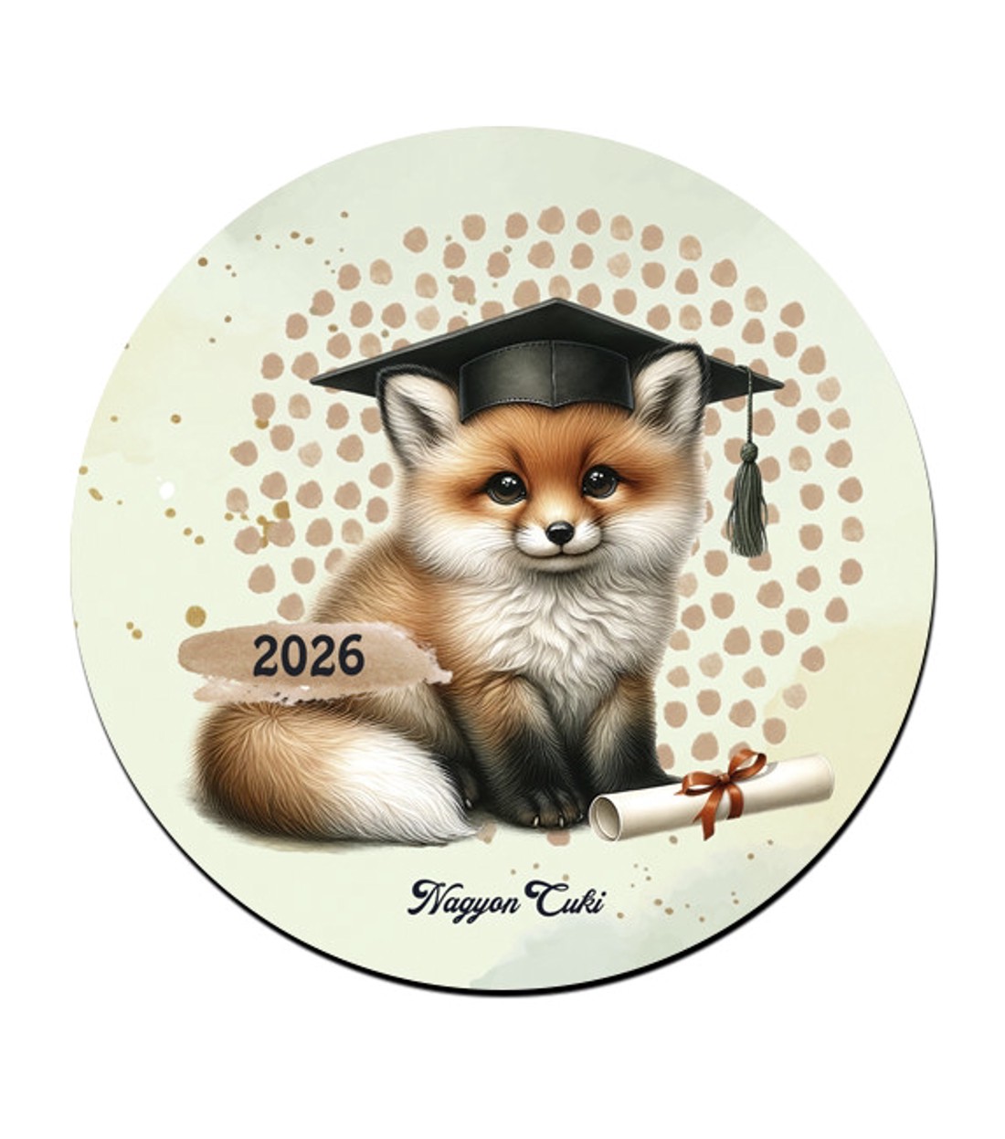 Róka - 2026 évi Ballagásra mintás poháralátét -  - Meska.hu