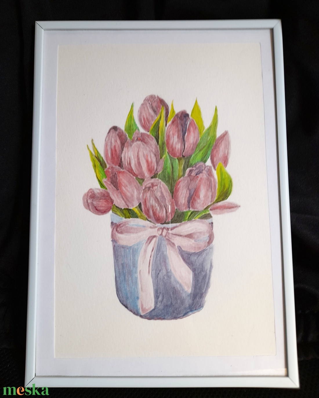 Tulipán csokor akvarell festmény - művészet - festmény - akvarell - Meska.hu Tulipán csokor akvarell festmény - művészet - festmény - akvarell - Meska.hu