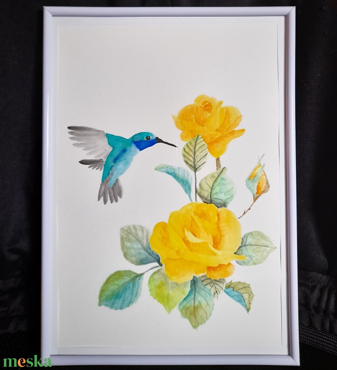 Kolibri akvarell festmény - művészet - festmény - akvarell - Meska.hu