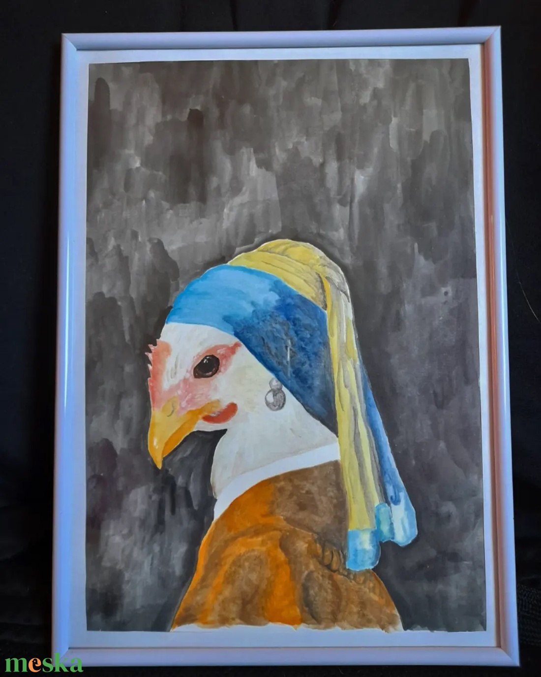 Chicken art - jérce gyöngyfülbevalóval akvarell festmény - művészet - festmény - akvarell - Meska.hu Chicken art - jérce gyöngyfülbevalóval akvarell festmény - művészet - festmény - akvarell - Meska.hu