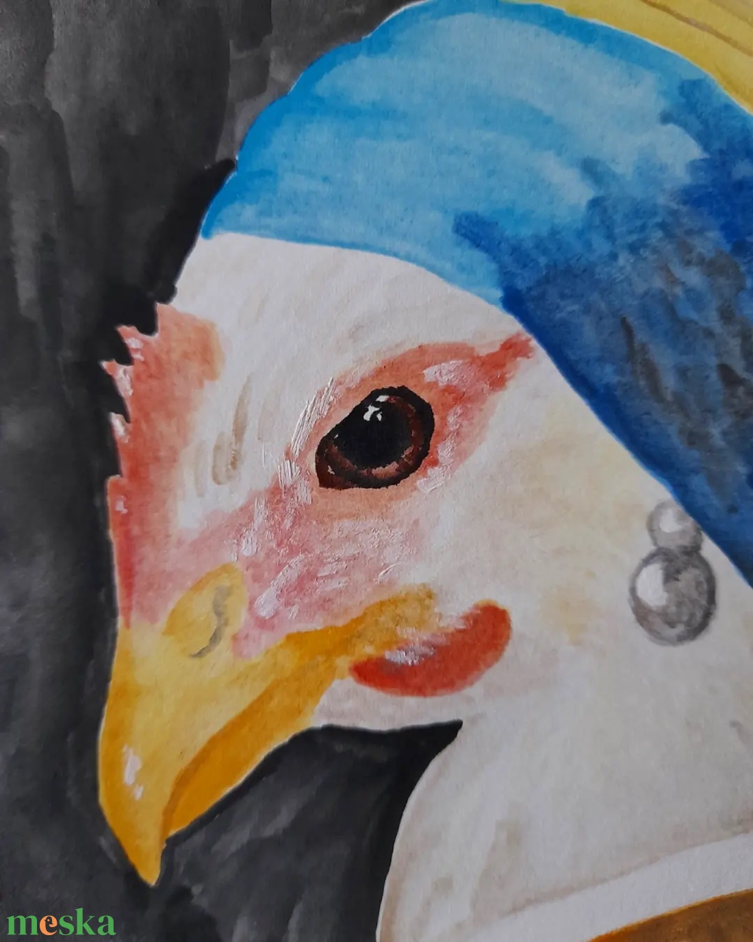 Chicken art - jérce gyöngyfülbevalóval akvarell festmény - művészet - festmény - akvarell - Meska.hu Chicken art - jérce gyöngyfülbevalóval akvarell festmény - művészet - festmény - akvarell - Meska.hu