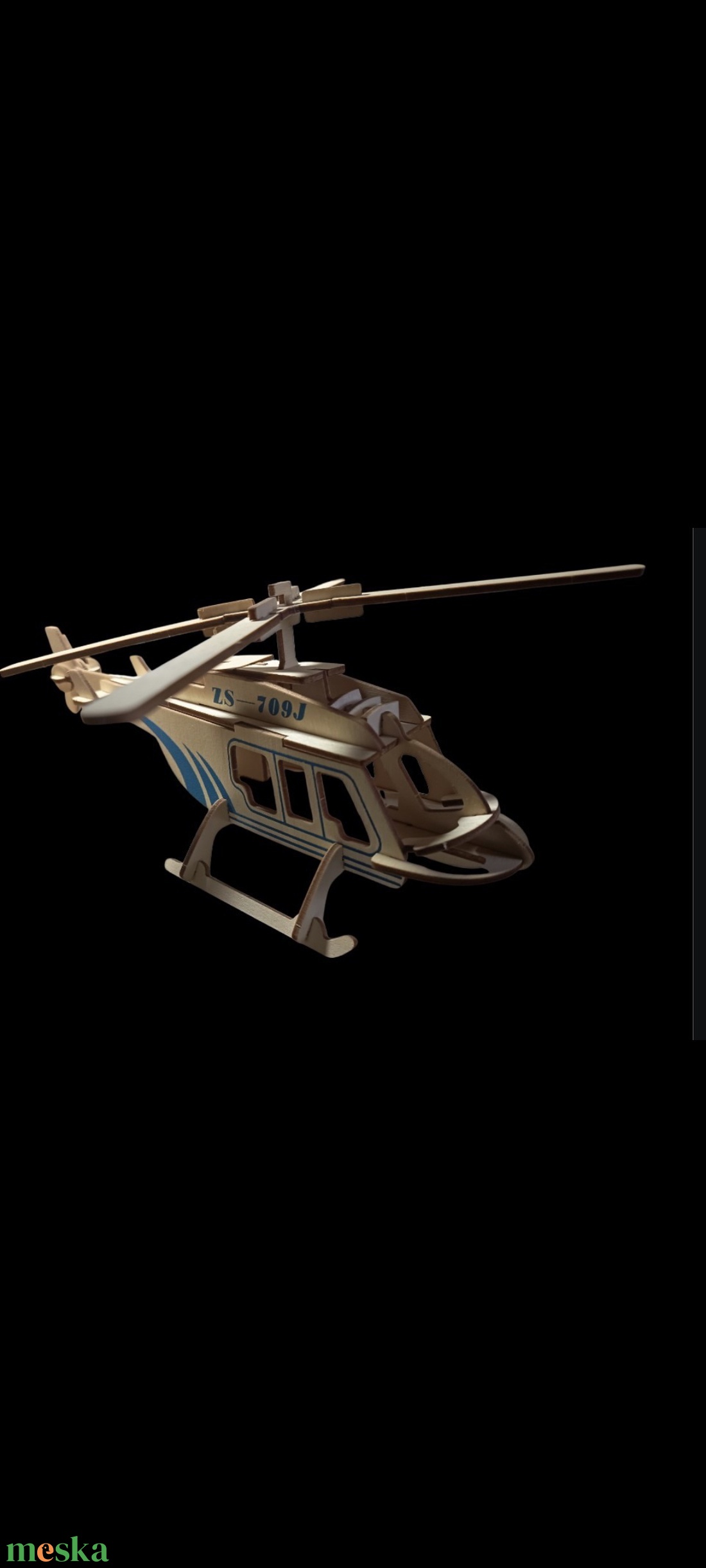 Fa helikopter  - művészet - makett, modell - Meska.hu