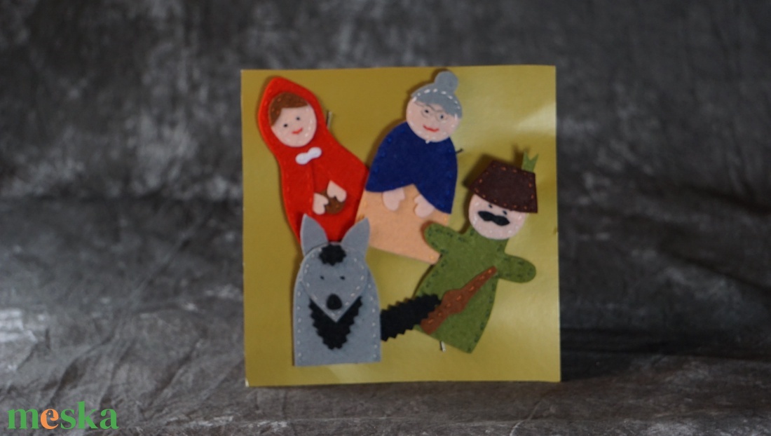 Piroska és a farkas ujjbáb csomag - játék & sport - bábok - ujjbáb - Meska.hu