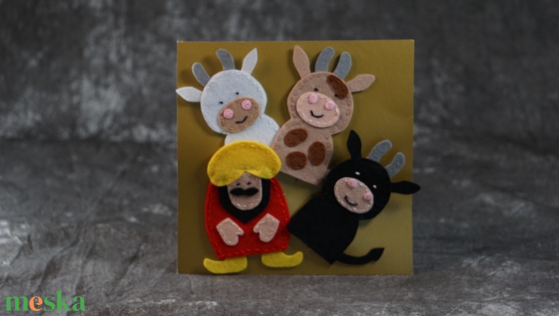 A török és a tehenek ujjbáb csomag - játék & sport - bábok - ujjbáb - Meska.hu