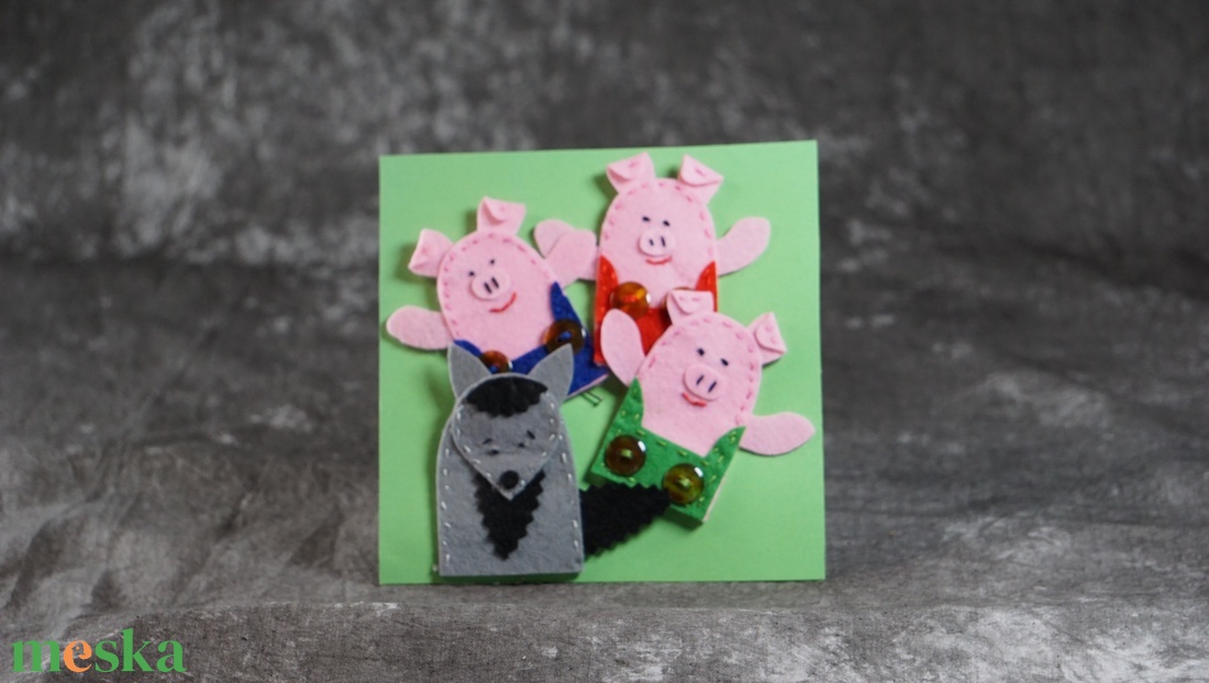 A három kismalac ujjbáb csomag - játék & sport - bábok - ujjbáb - Meska.hu