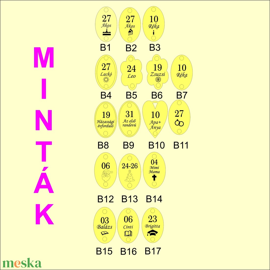 Családi ünnepeink - öröknaptár - LAPRA SZERELT - otthon & életmód - dekoráció - fali és függő dekoráció - falinaptár & öröknaptár - Meska.hu