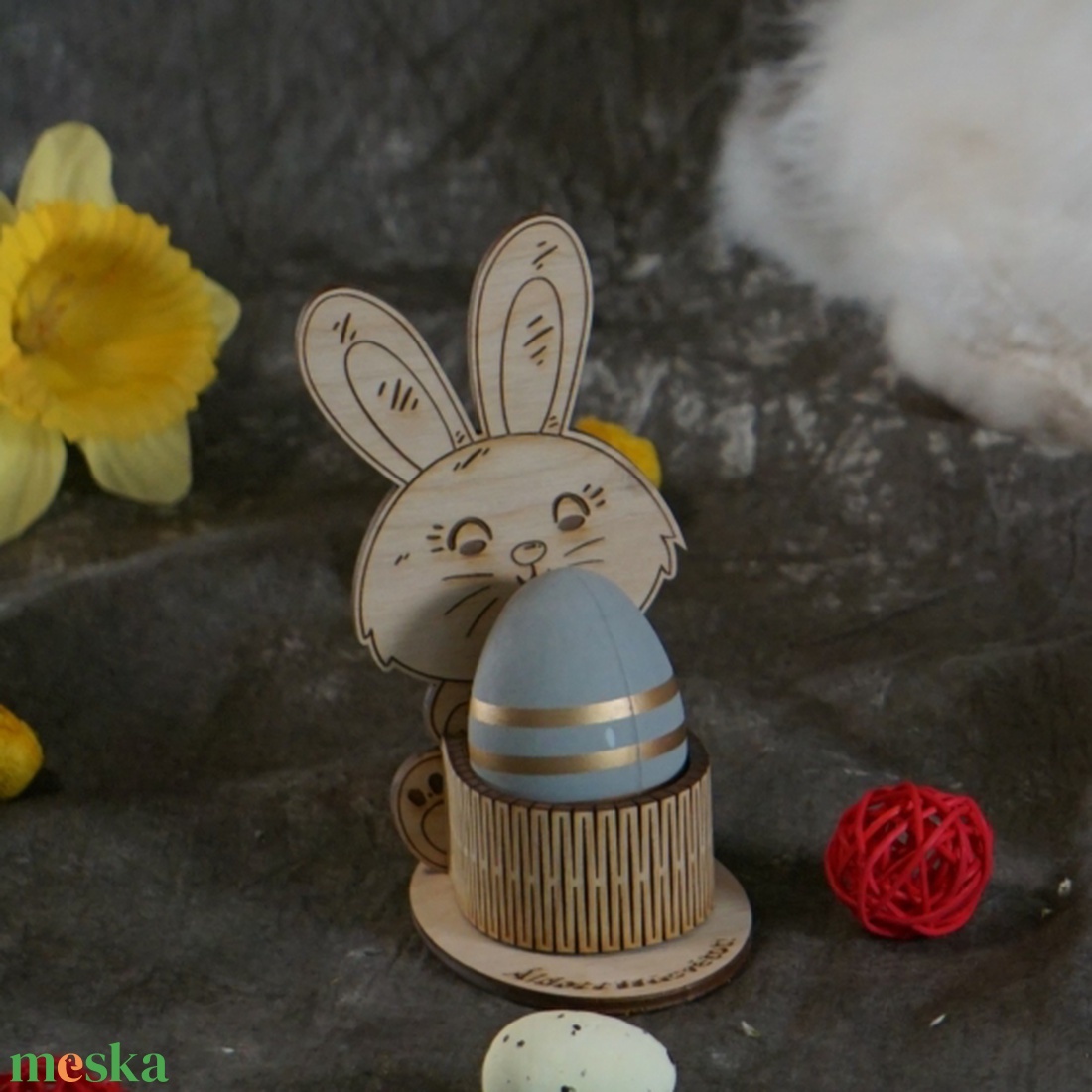 Nyulas tojástartó asztaldísz - otthon & életmód - dekoráció - asztal és polc dekoráció - asztaldísz - Meska.hu