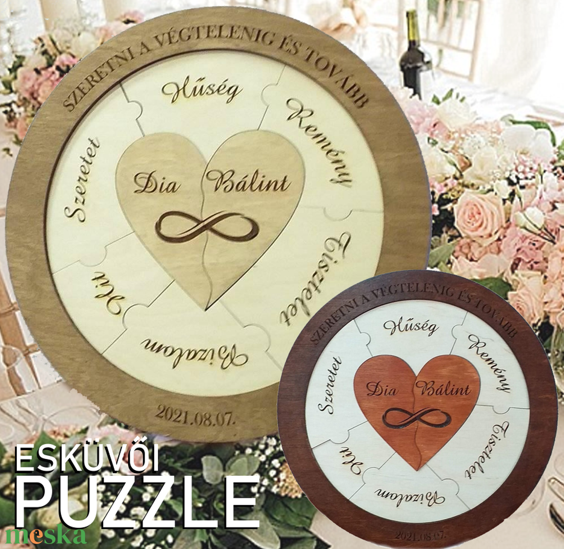 Esküvői Puzzle - esküvő - dekoráció - asztaldísz - Meska.hu Esküvői Puzzle - esküvő - dekoráció - asztaldísz - Meska.hu