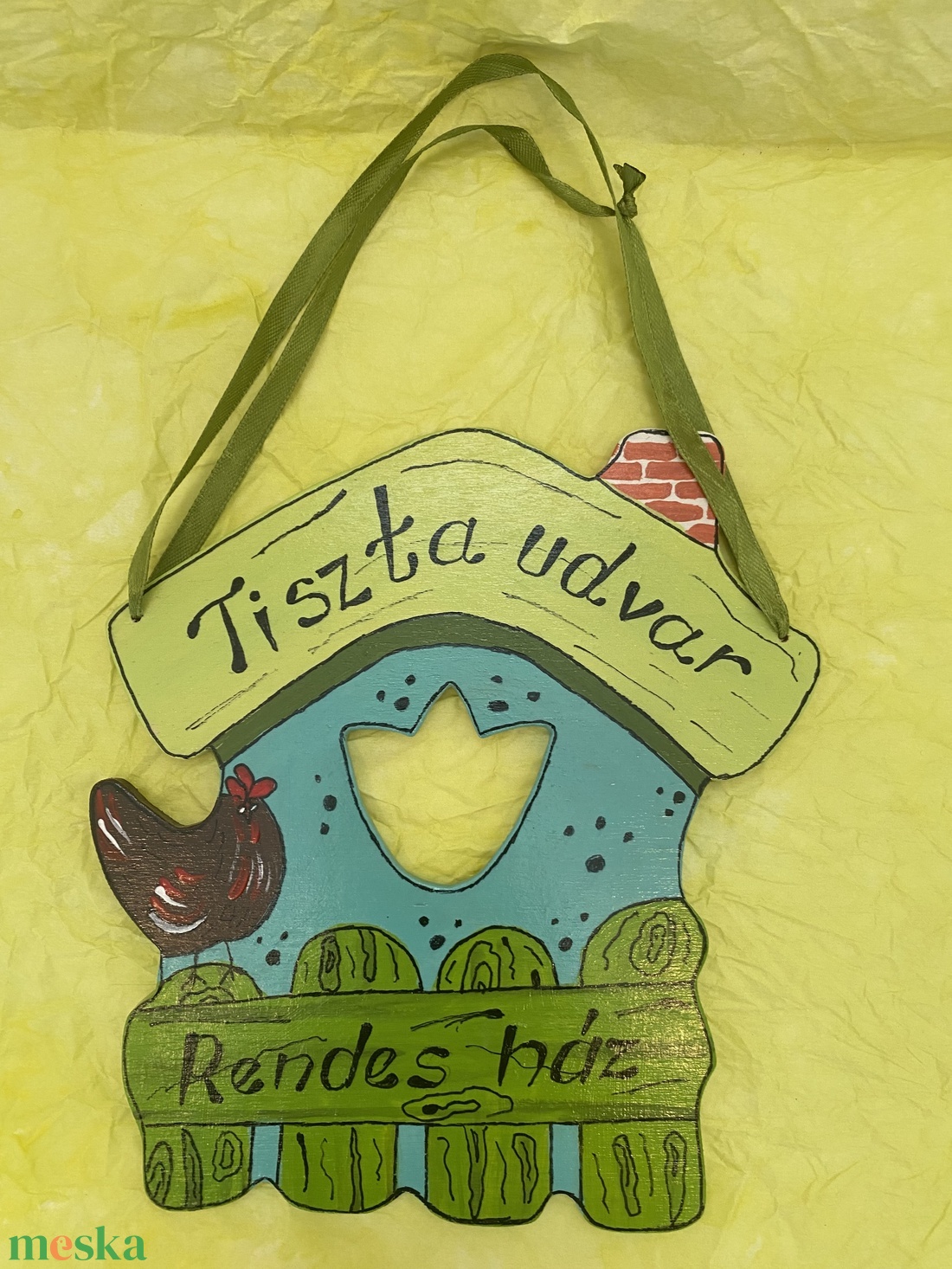Tiszta udvar, rendes ház tábla - otthon & életmód - dekoráció - ajtó- és ablak dekoráció - ajtótábla - Meska.hu
