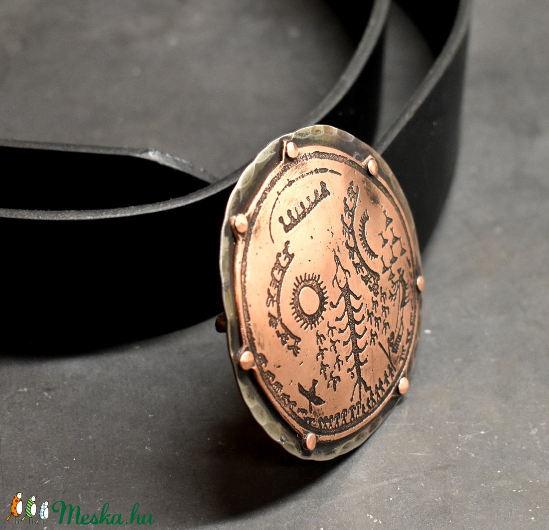 Bőr öv, övcsat, sámándob -  - Meska.hu