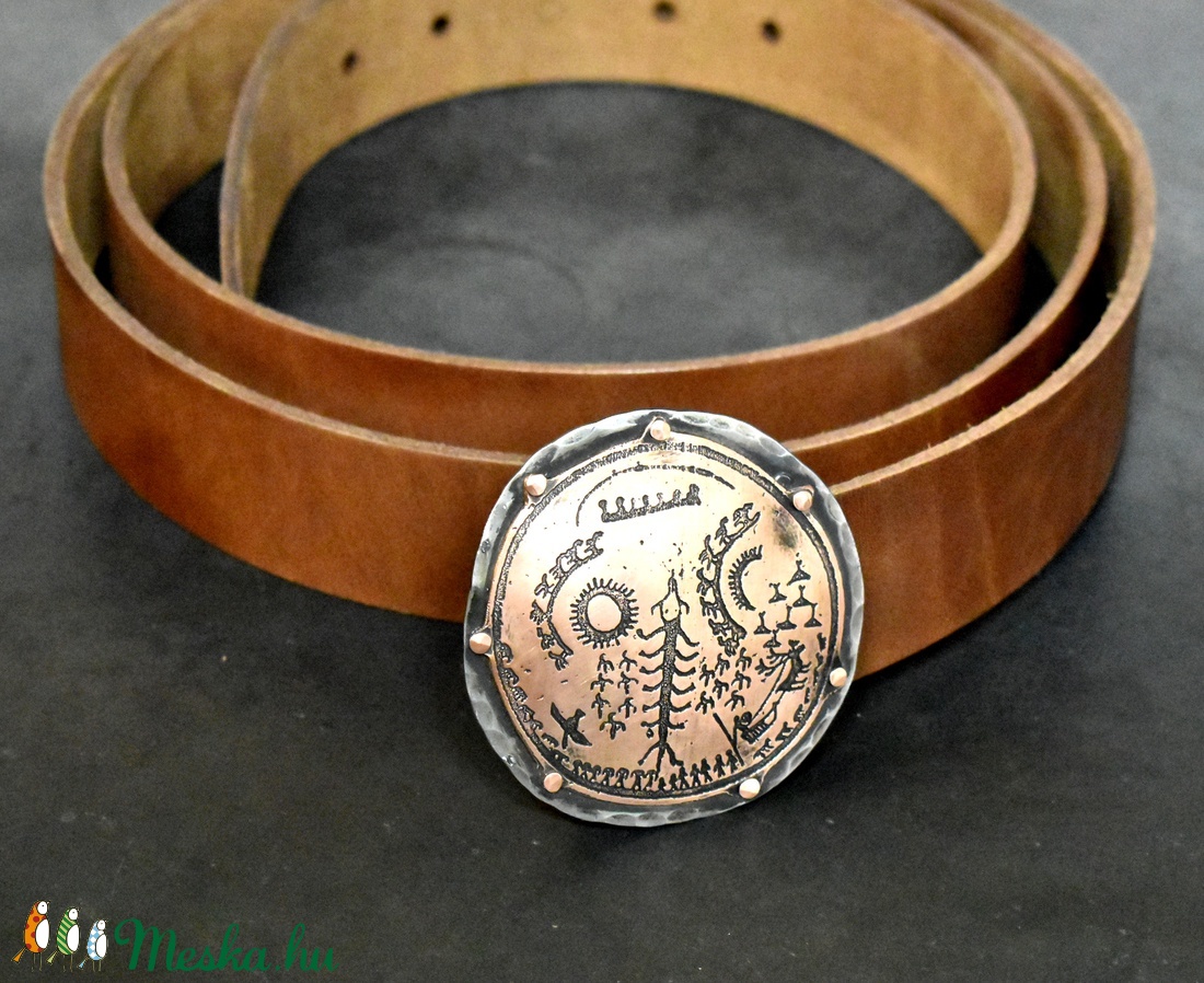 Bőr öv, övcsat, sámándob -  - Meska.hu