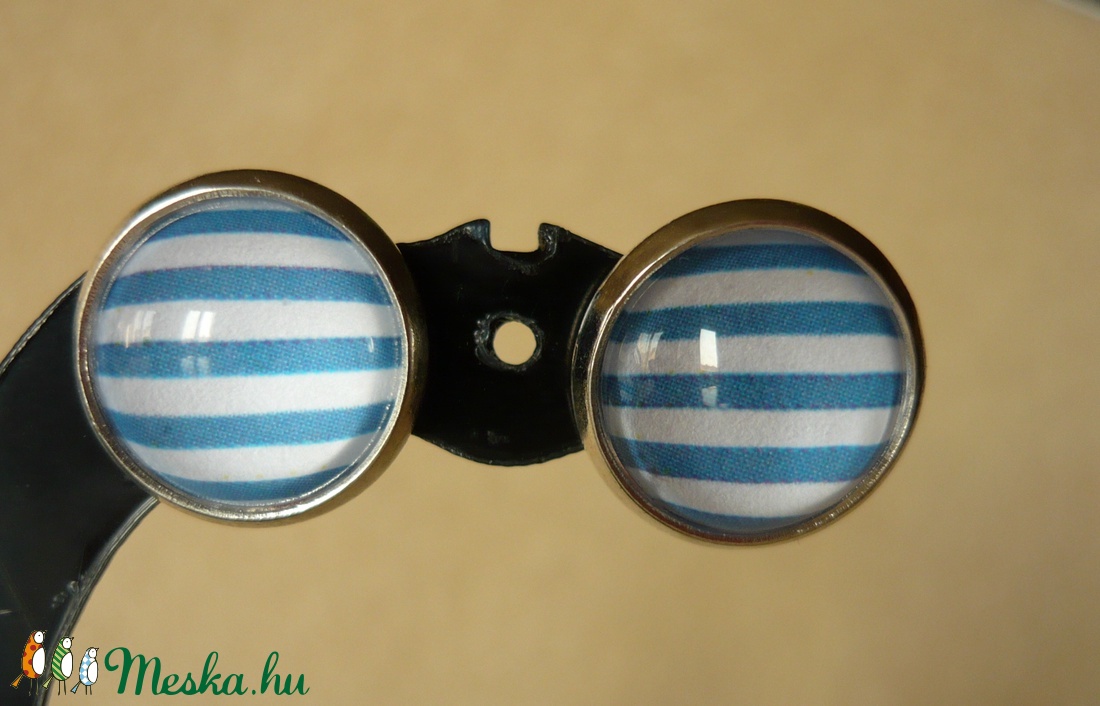 Matrózcsíkos fülbevaló és gyűrű - 12 mm - ékszer - ékszerszett - Meska.hu Matrózcsíkos fülbevaló és gyűrű - 12 mm - ékszer - ékszerszett - Meska.hu