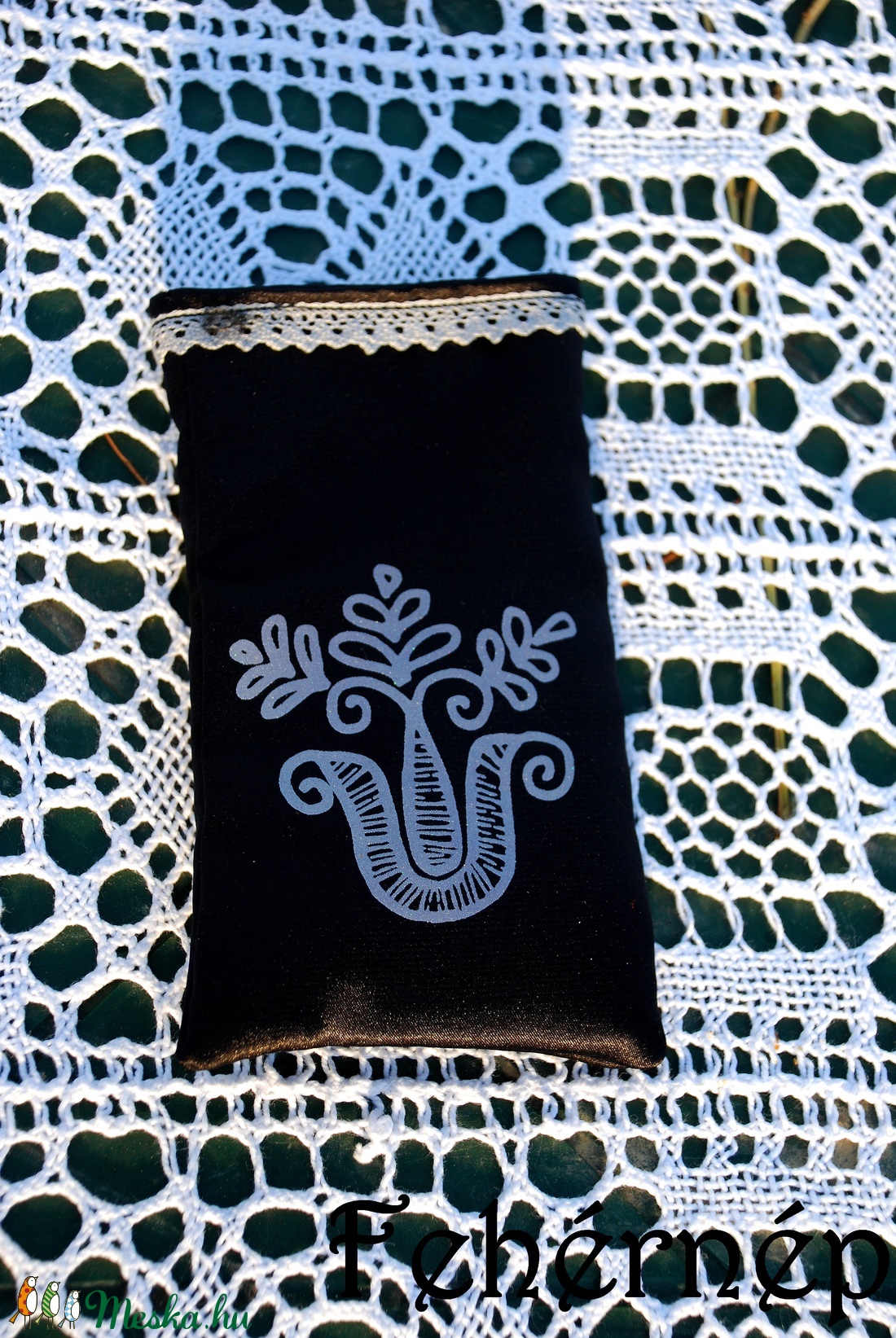 Selyemszatén mobiltok fekete -  - Meska.hu