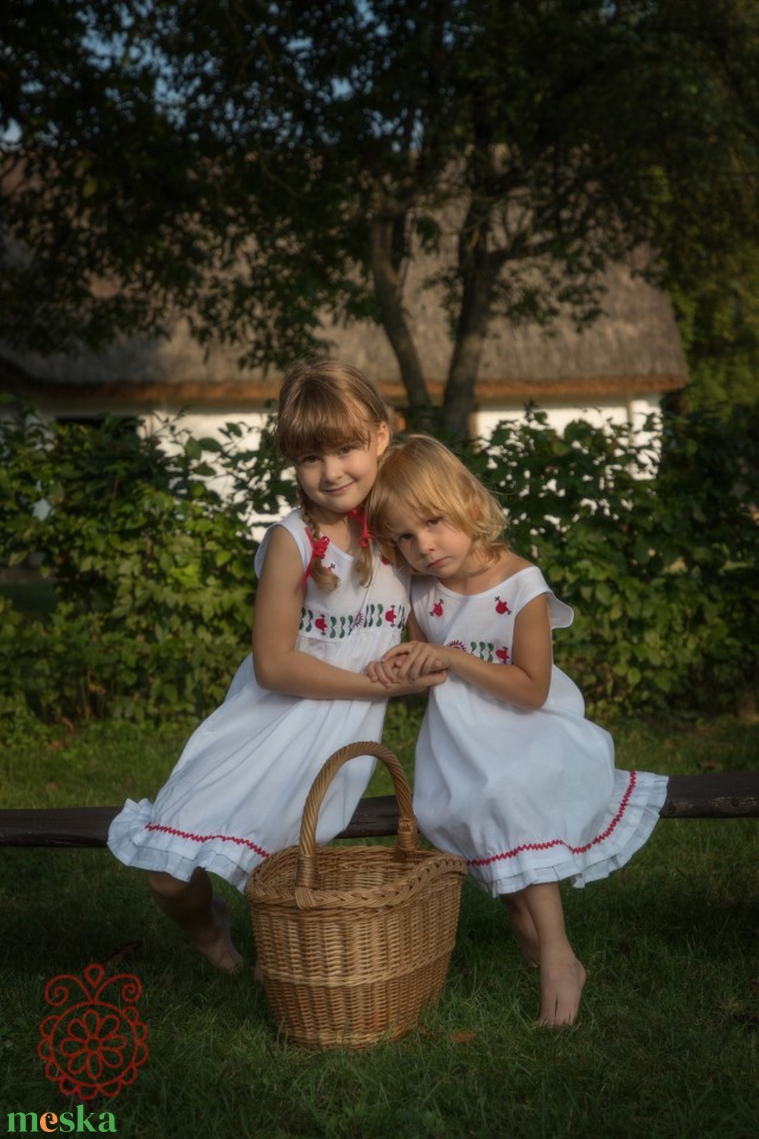 Vidéki Leányka (fehér vászon - csángó) - ruha & divat - babaruha & gyerekruha - ruha - Meska.hu