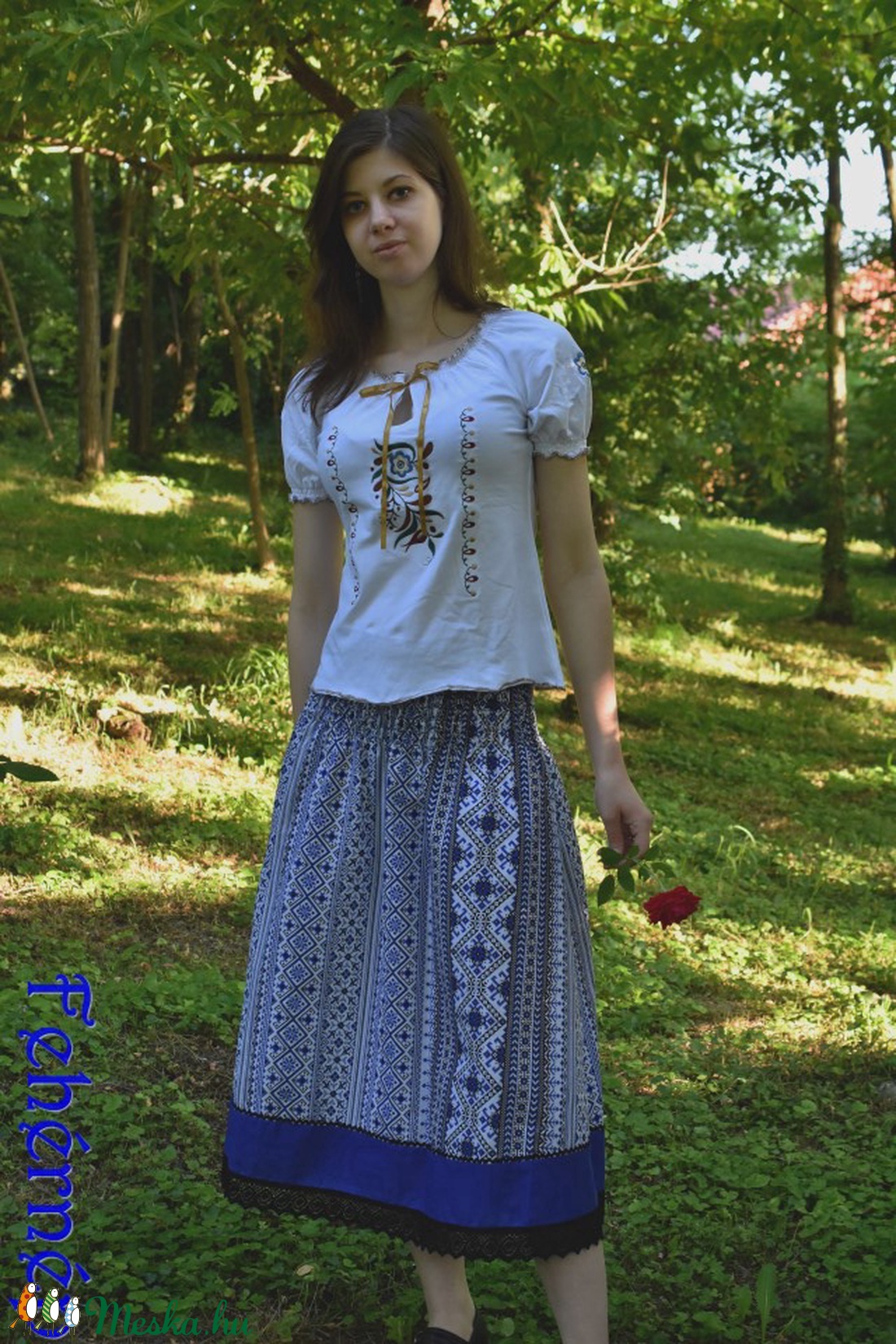 Hargita szoknya - kék - - Meska.hu Hargita szoknya - kék - - Meska.hu