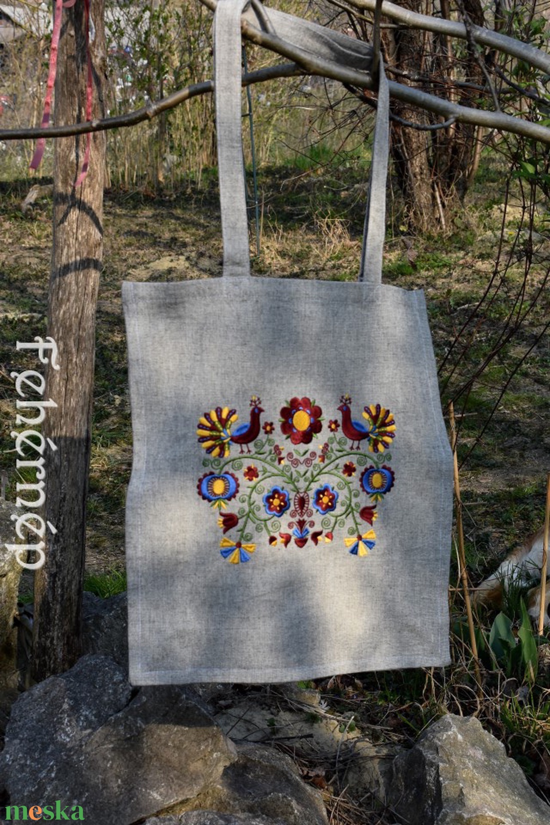 Fehérnép rábaközi cekkere (szürke) - táska & tok - bevásárlás & shopper táska - shopper, textiltáska, szatyor - Meska.hu Fehérnép rábaközi cekkere (szürke) - táska & tok - bevásárlás & shopper táska - shopper, textiltáska, szatyor - Meska.hu