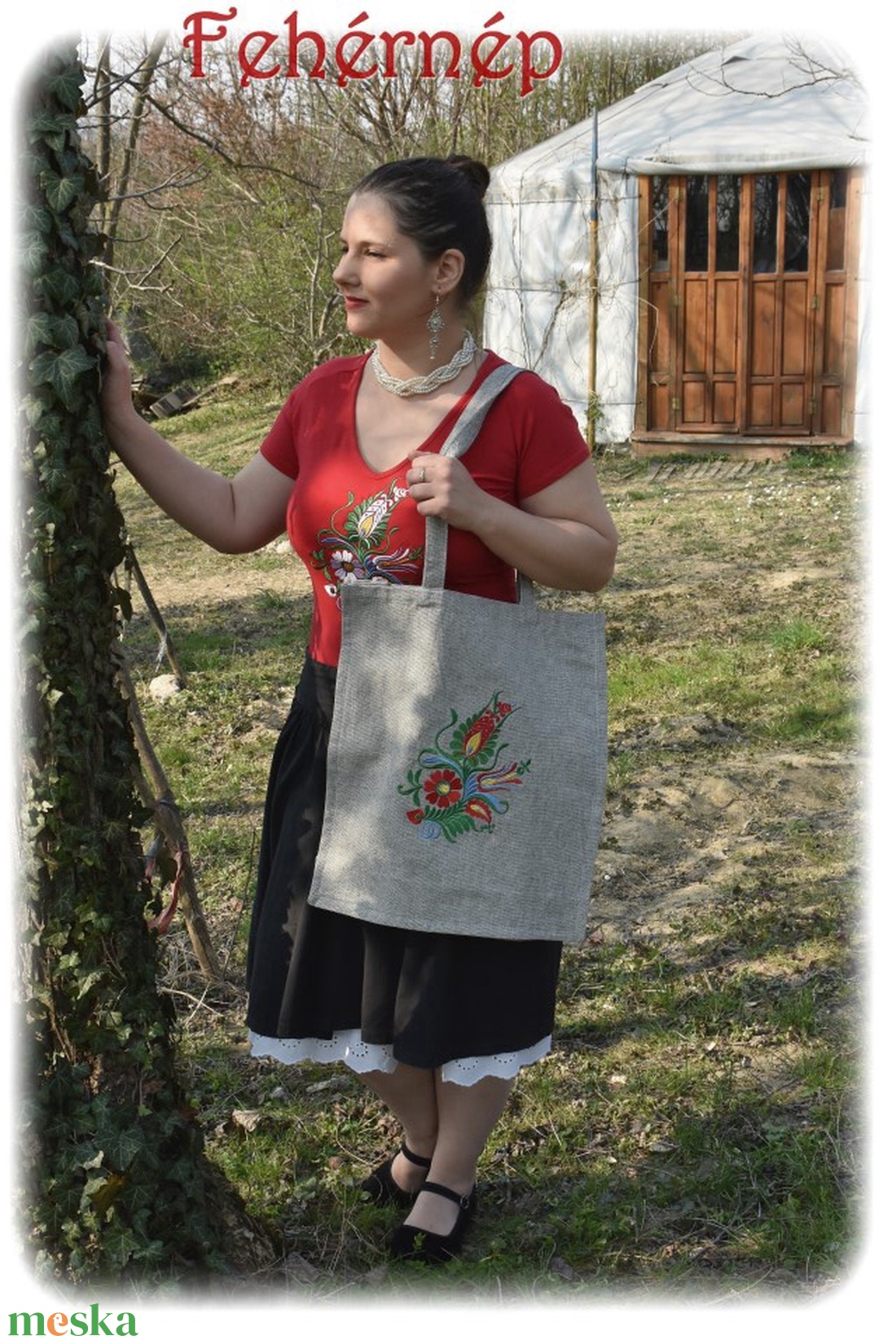 Fehérnép somogyi cekkere (szürke) - táska & tok - bevásárlás & shopper táska - shopper, textiltáska, szatyor - Meska.hu Fehérnép somogyi cekkere (szürke) - táska & tok - bevásárlás & shopper táska - shopper, textiltáska, szatyor - Meska.hu
