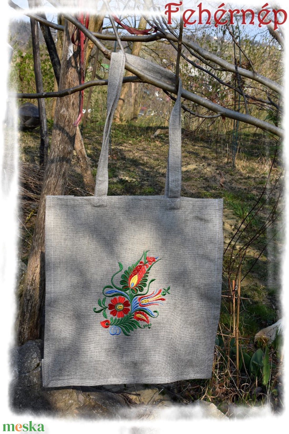Fehérnép somogyi cekkere (szürke) - táska & tok - bevásárlás & shopper táska - shopper, textiltáska, szatyor - Meska.hu Fehérnép somogyi cekkere (szürke) - táska & tok - bevásárlás & shopper táska - shopper, textiltáska, szatyor - Meska.hu