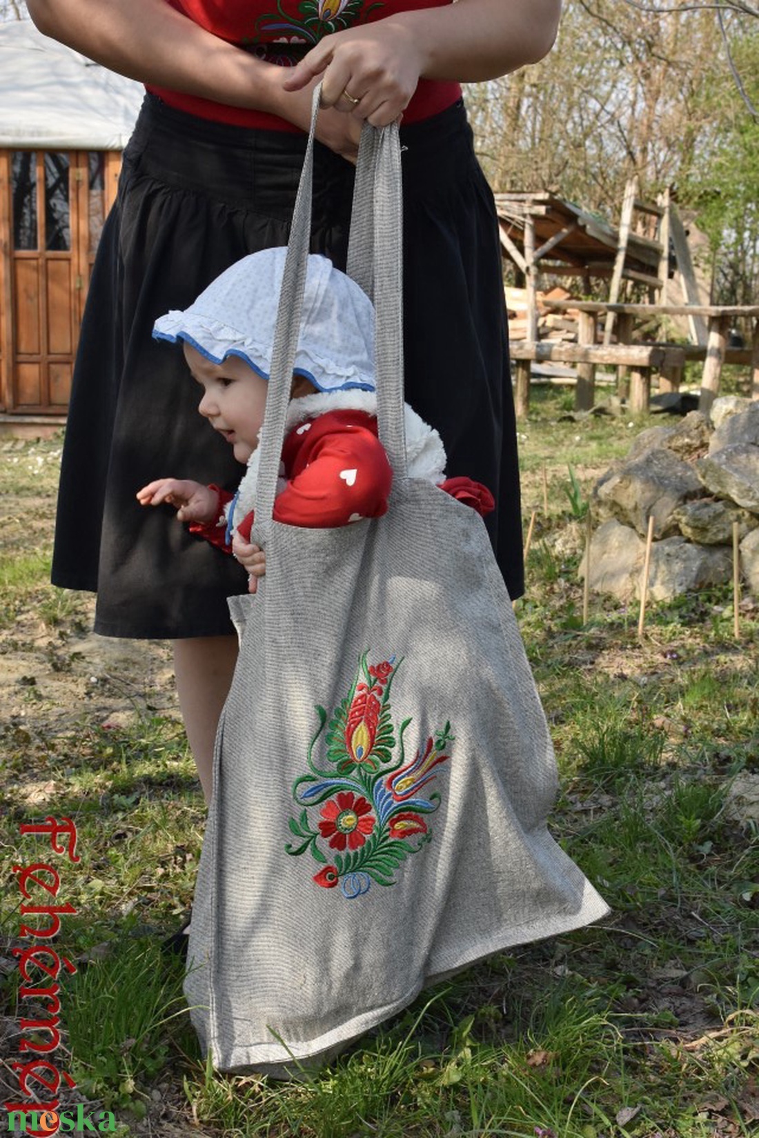 Fehérnép somogyi cekkere (szürke) - táska & tok - bevásárlás & shopper táska - shopper, textiltáska, szatyor - Meska.hu Fehérnép somogyi cekkere (szürke) - táska & tok - bevásárlás & shopper táska - shopper, textiltáska, szatyor - Meska.hu