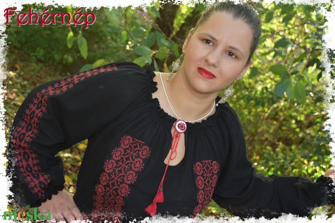 Borbolya gézblúz (fekete-vörös) - ruha & divat - női ruha - blúz - Meska.hu Borbolya gézblúz (fekete-vörös) - ruha & divat - női ruha - blúz - Meska.hu