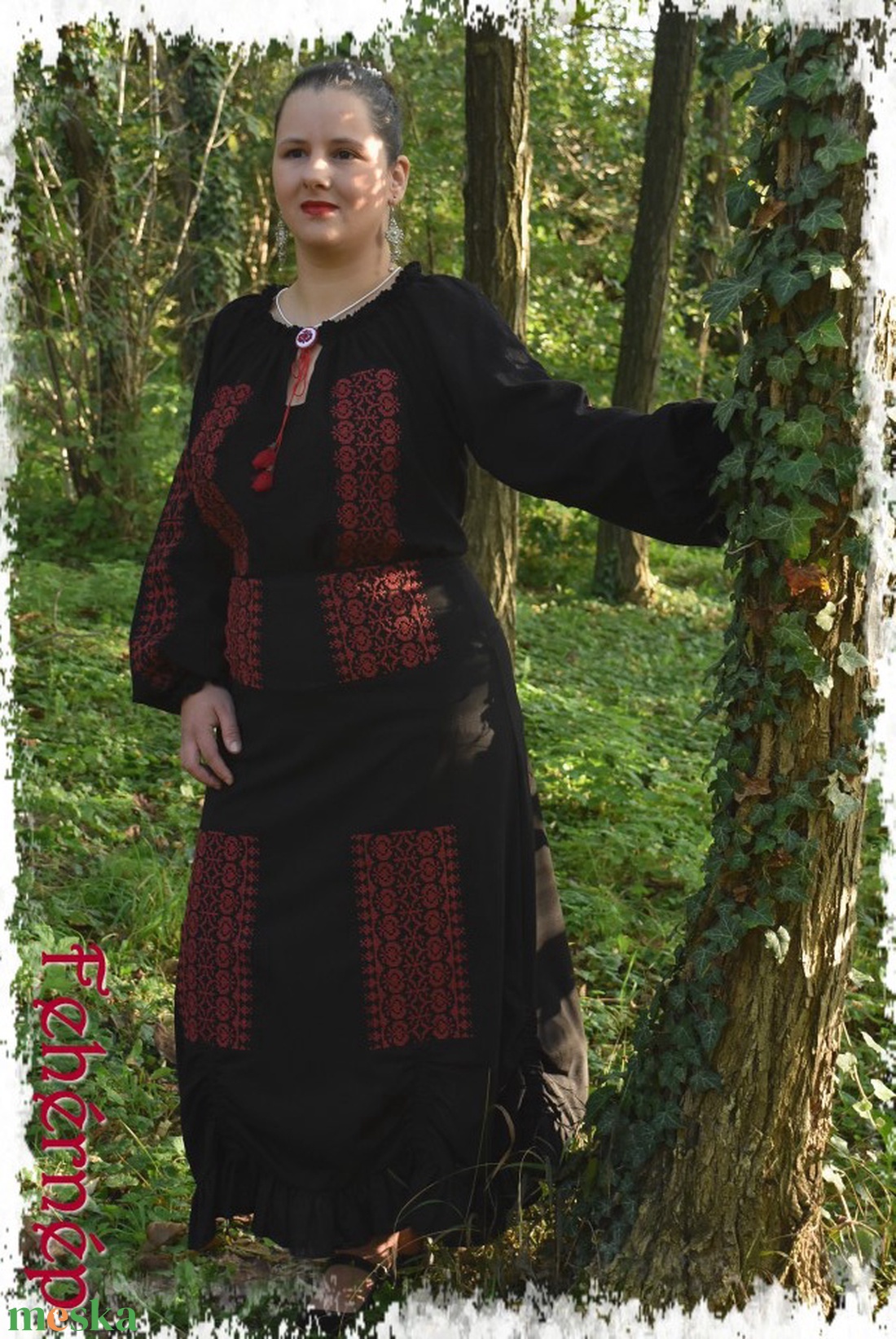 Borbolya gézblúz (fekete-vörös) - ruha & divat - női ruha - blúz - Meska.hu Borbolya gézblúz (fekete-vörös) - ruha & divat - női ruha - blúz - Meska.hu