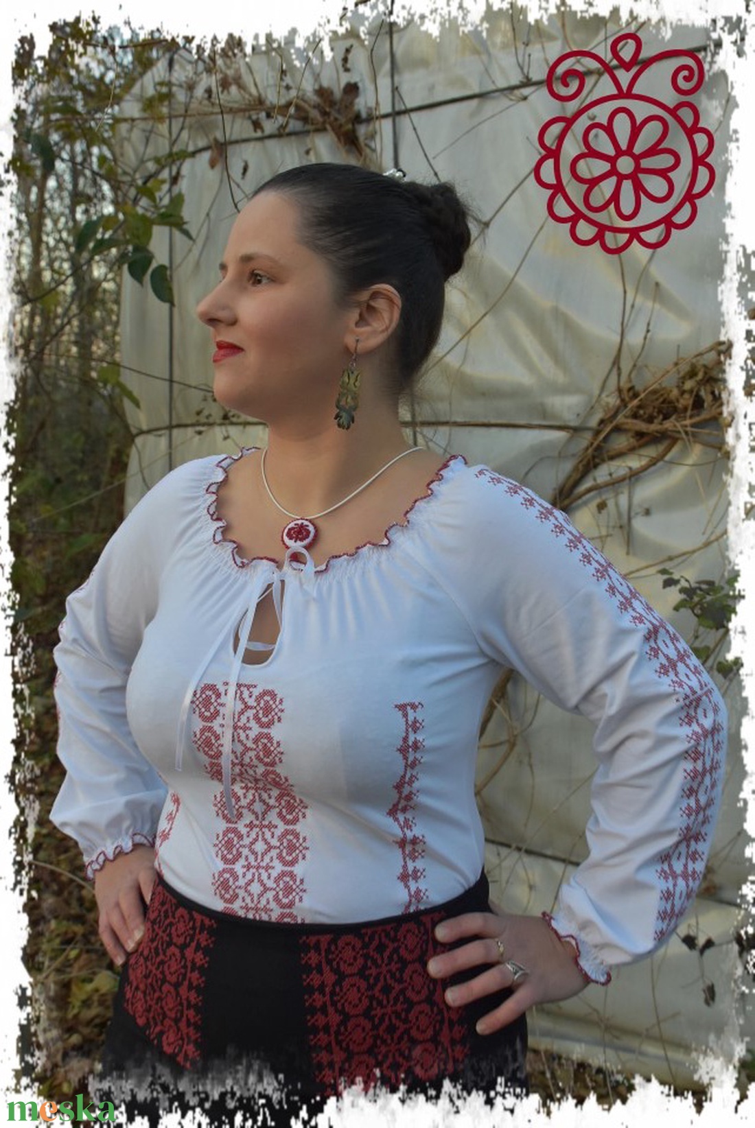 Borbolya szalagos blúz (fehér-bordó) HU - ruha & divat - női ruha - blúz - Meska.hu Borbolya szalagos blúz (fehér-bordó) HU - ruha & divat - női ruha - blúz - Meska.hu