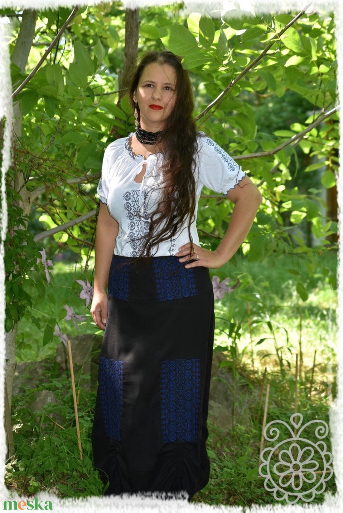 Borbolya szoknya (fekete-kék) - ruha & divat - női ruha - szoknya - Meska.hu Borbolya szoknya (fekete-kék) - ruha & divat - női ruha - szoknya - Meska.hu