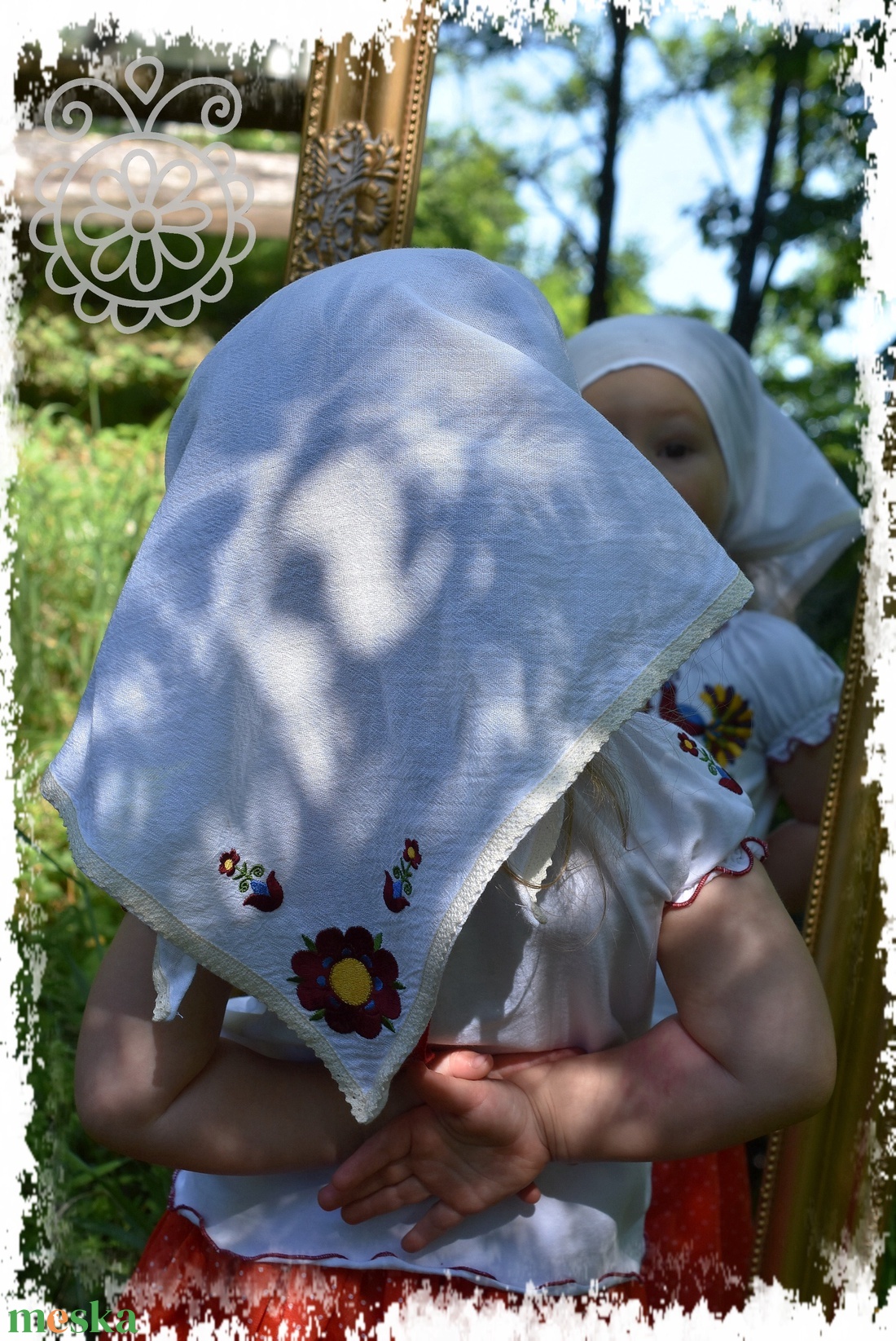 Leányka nyári gézkendő � rábaközi - ruha & divat - sál, sapka, kendő - kendő - Meska.hu