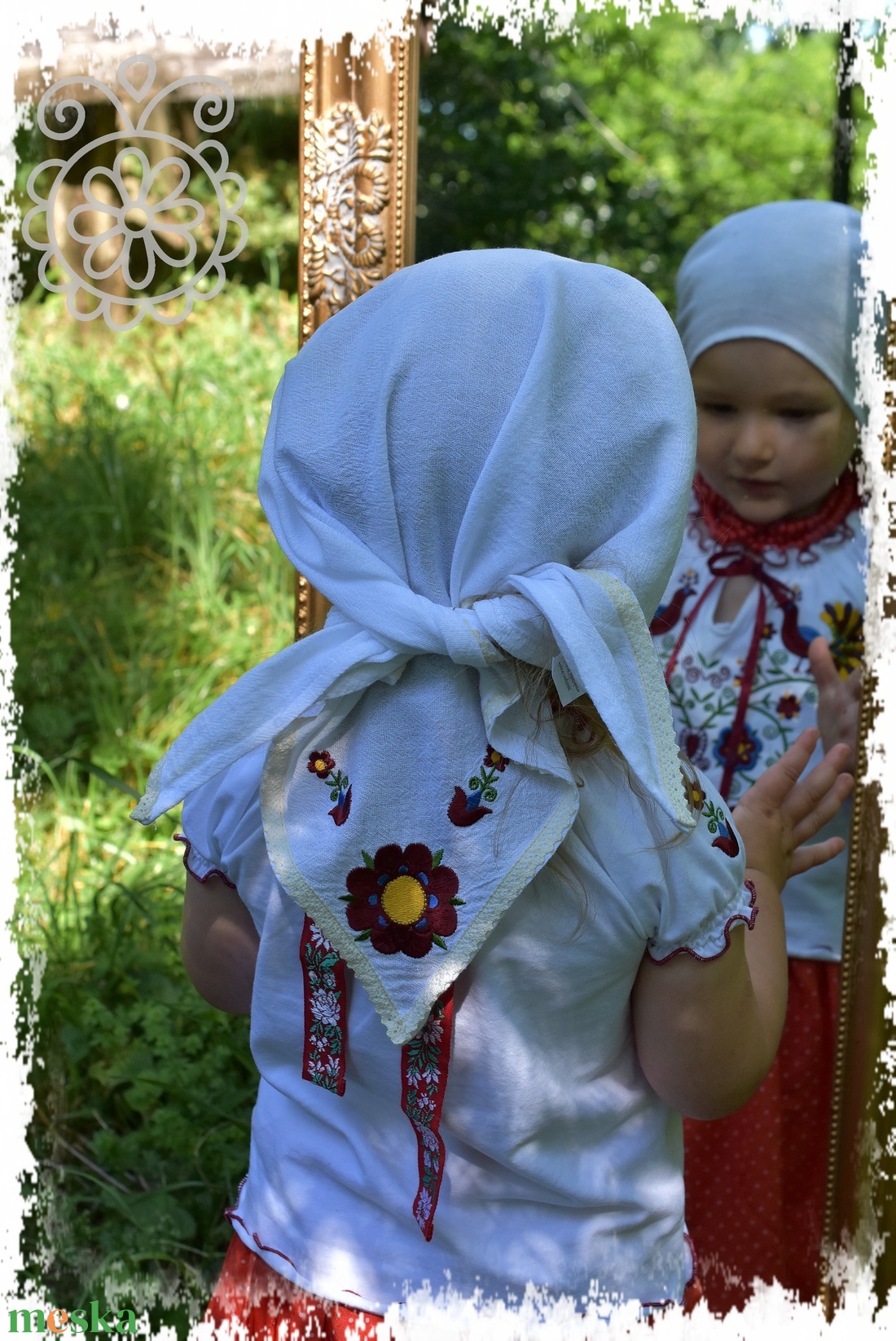 Leányka nyári gézkendő � rábaközi - ruha & divat - sál, sapka, kendő - kendő - Meska.hu