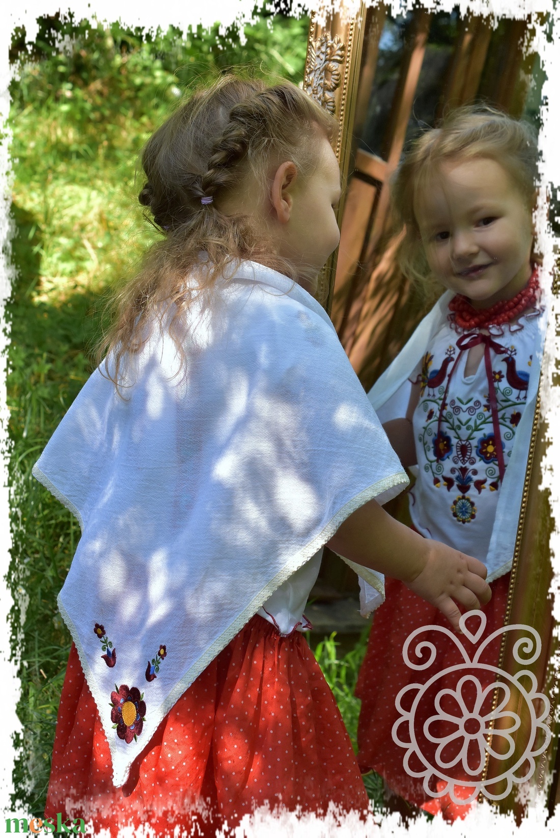 Leányka nyári gézkendő � rábaközi - ruha & divat - sál, sapka, kendő - kendő - Meska.hu