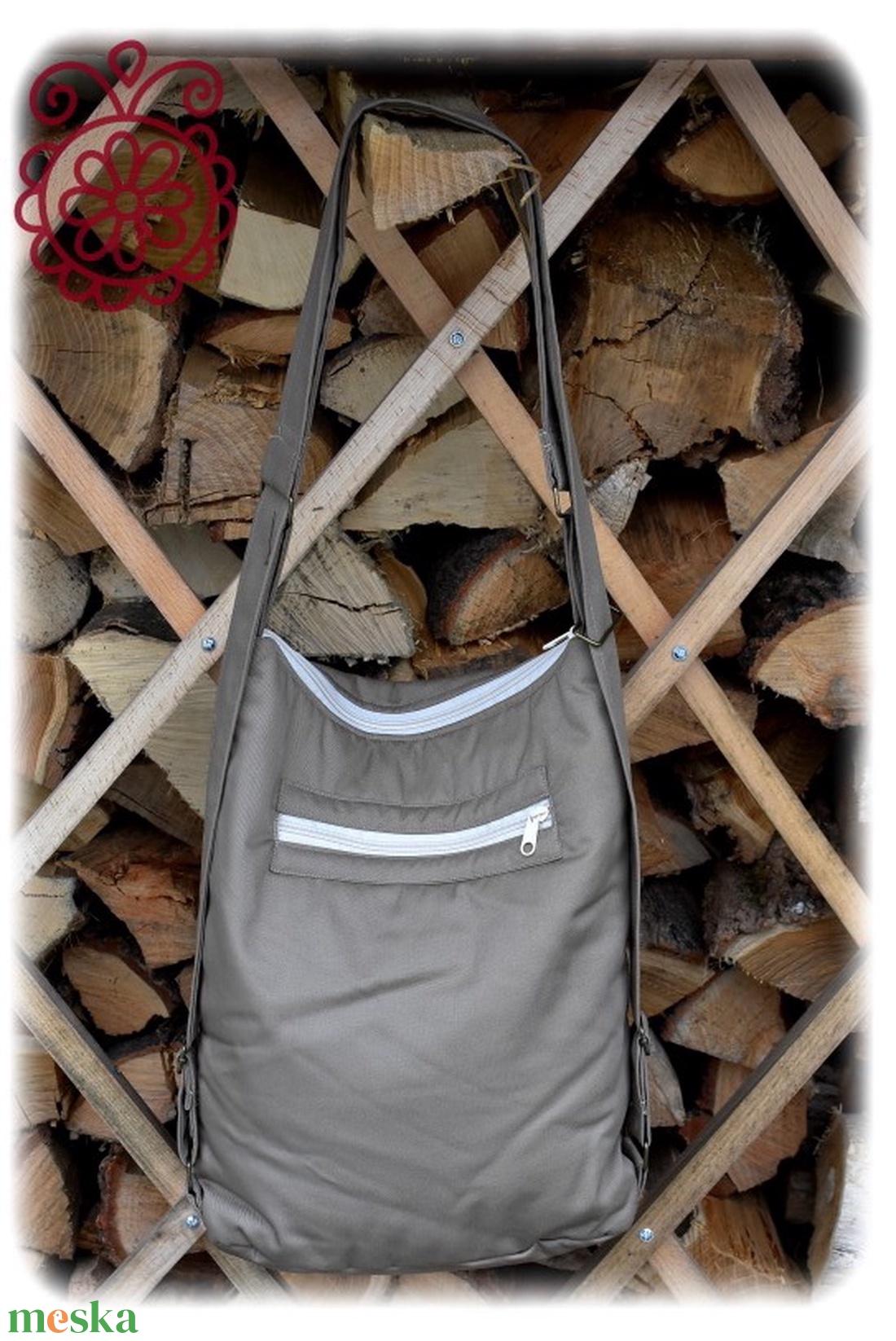 Cifra hátitarisznya � Matyó (khaki) - táska & tok - hátizsák - hátizsák - Meska.hu