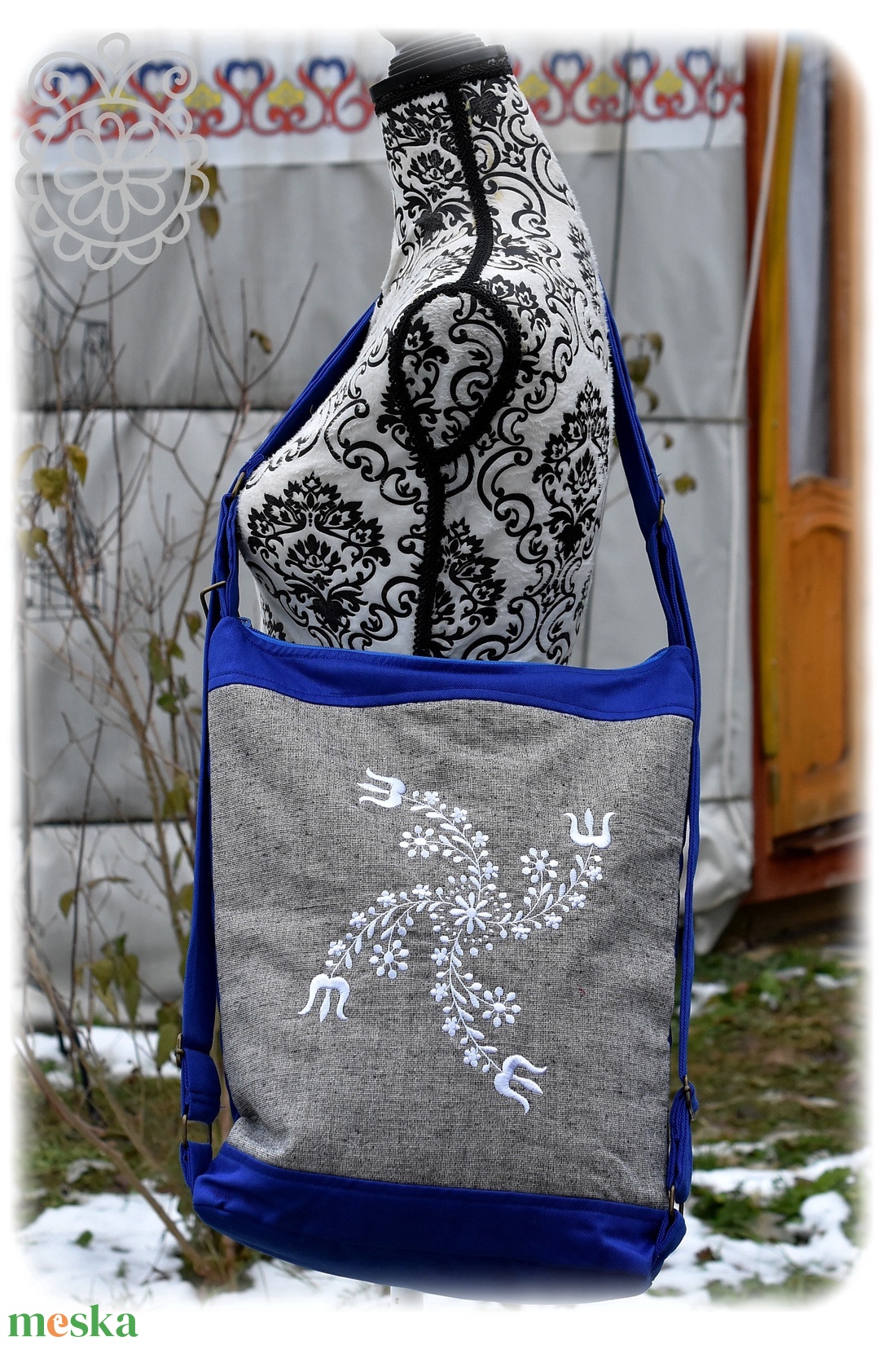 Cifra hátitarisznya � Zalai Ragyogó Forgórózsa (kék-szürke) - táska & tok - hátizsák - hátizsák - Meska.hu