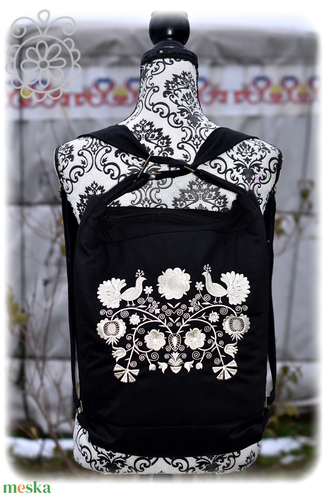 Cifra hátitarisznya � Rábaközi (fekete) - táska & tok - hátizsák - hátizsák - Meska.hu