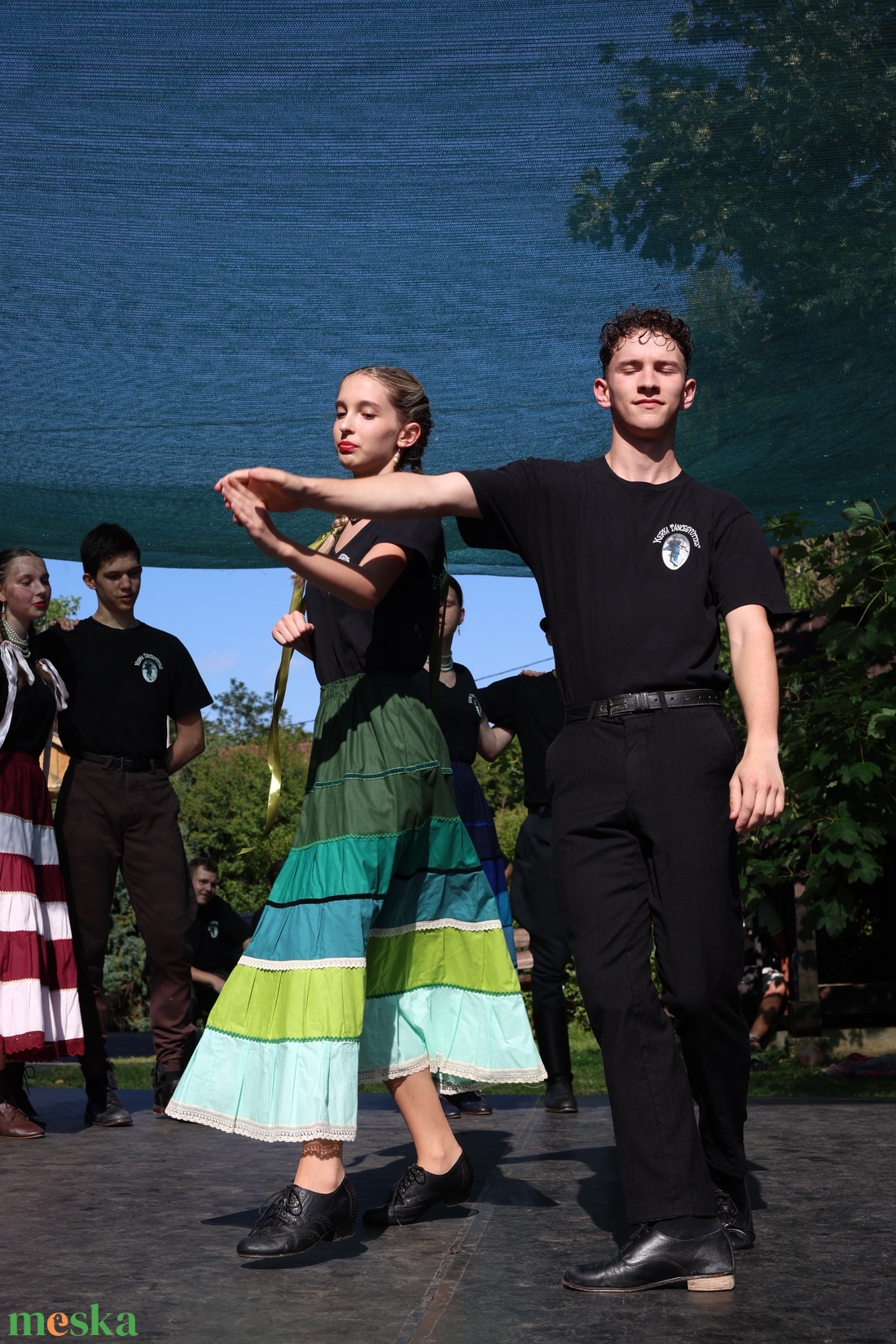 Vidéki szoknya � zöld árnyalatos - ruha & divat - női ruha - szoknya - Meska.hu