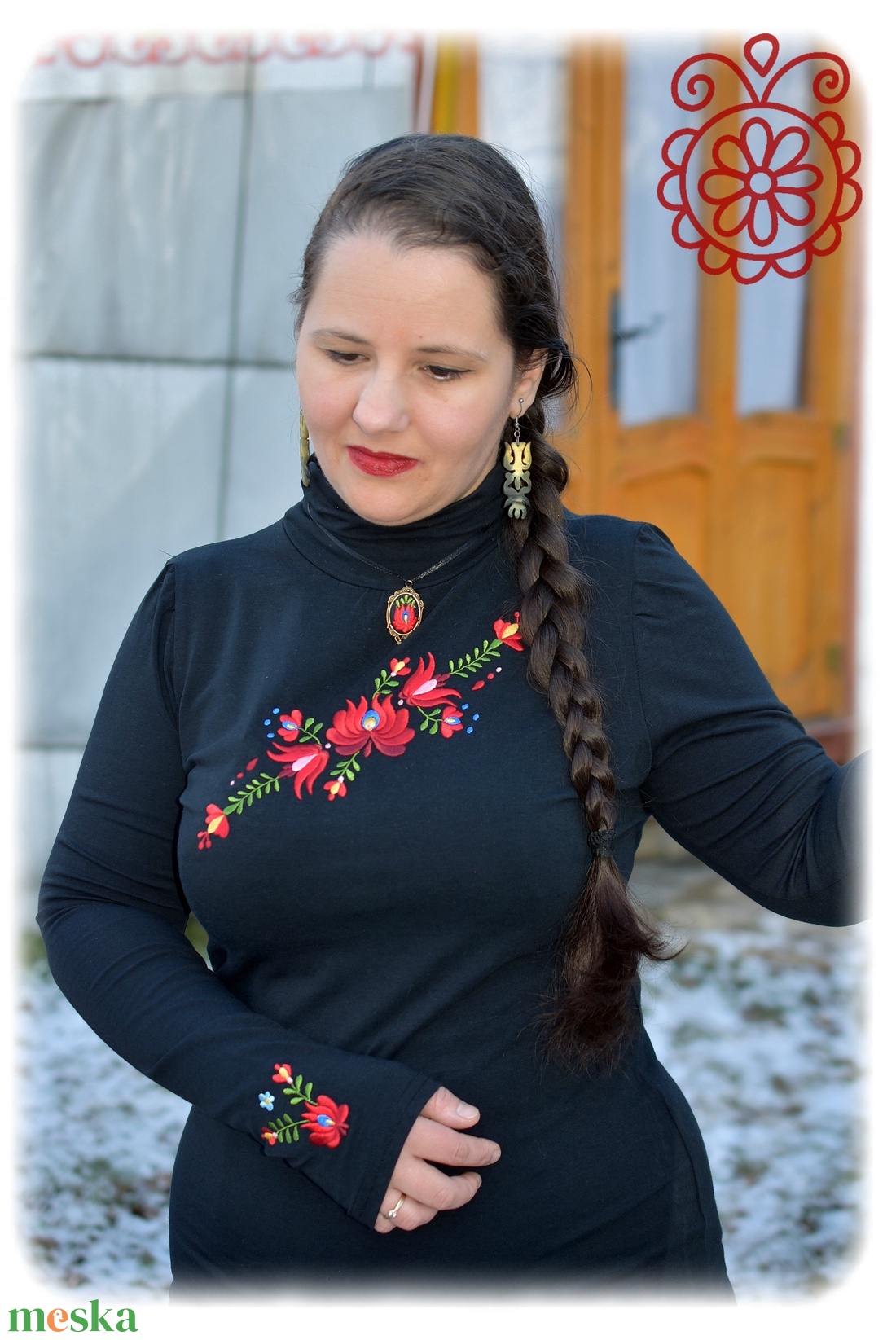 Garbó � Matyó (fekete) - ruha & divat - női ruha - pulóver - Meska.hu