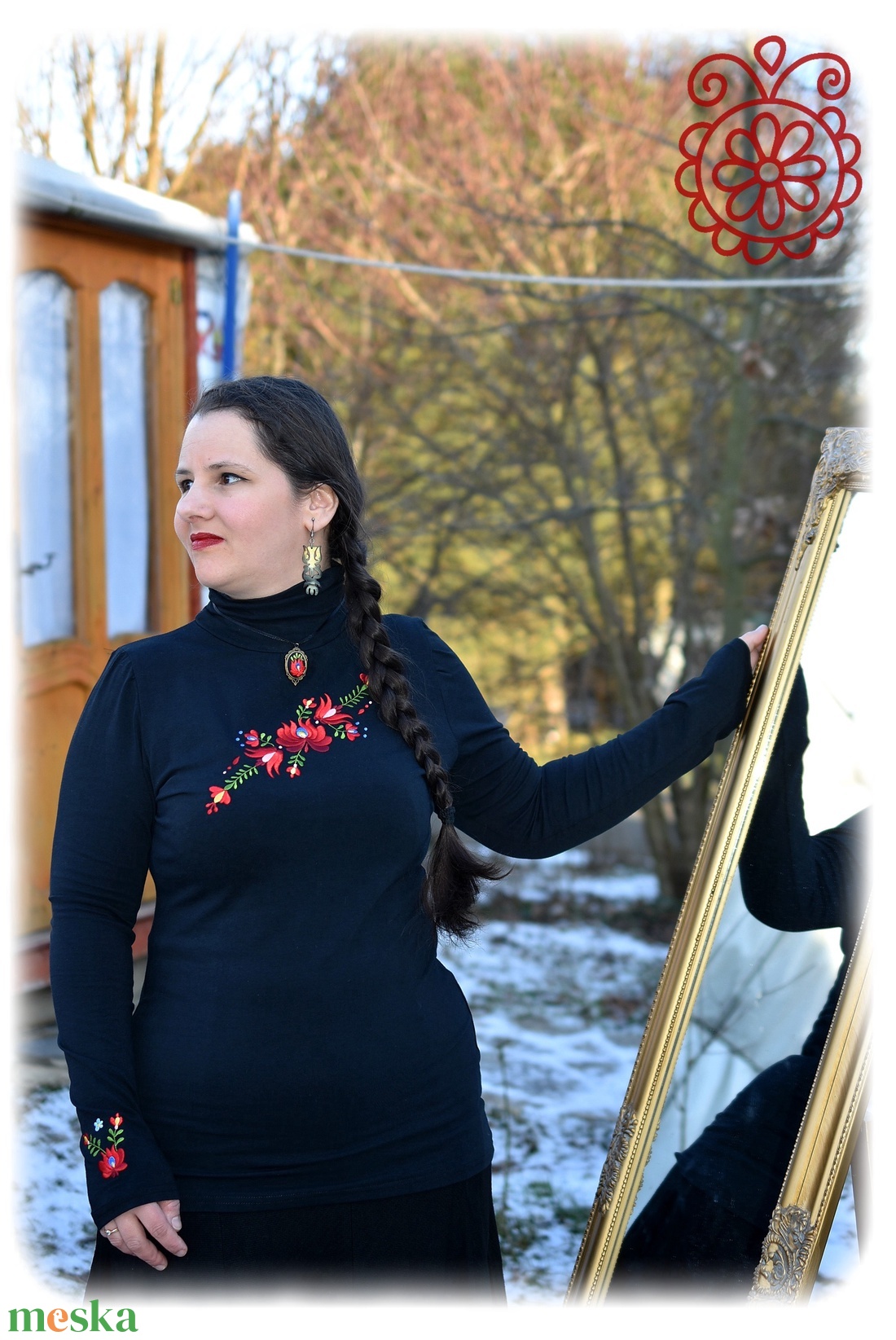 Garbó � Matyó (fekete) - ruha & divat - női ruha - pulóver - Meska.hu