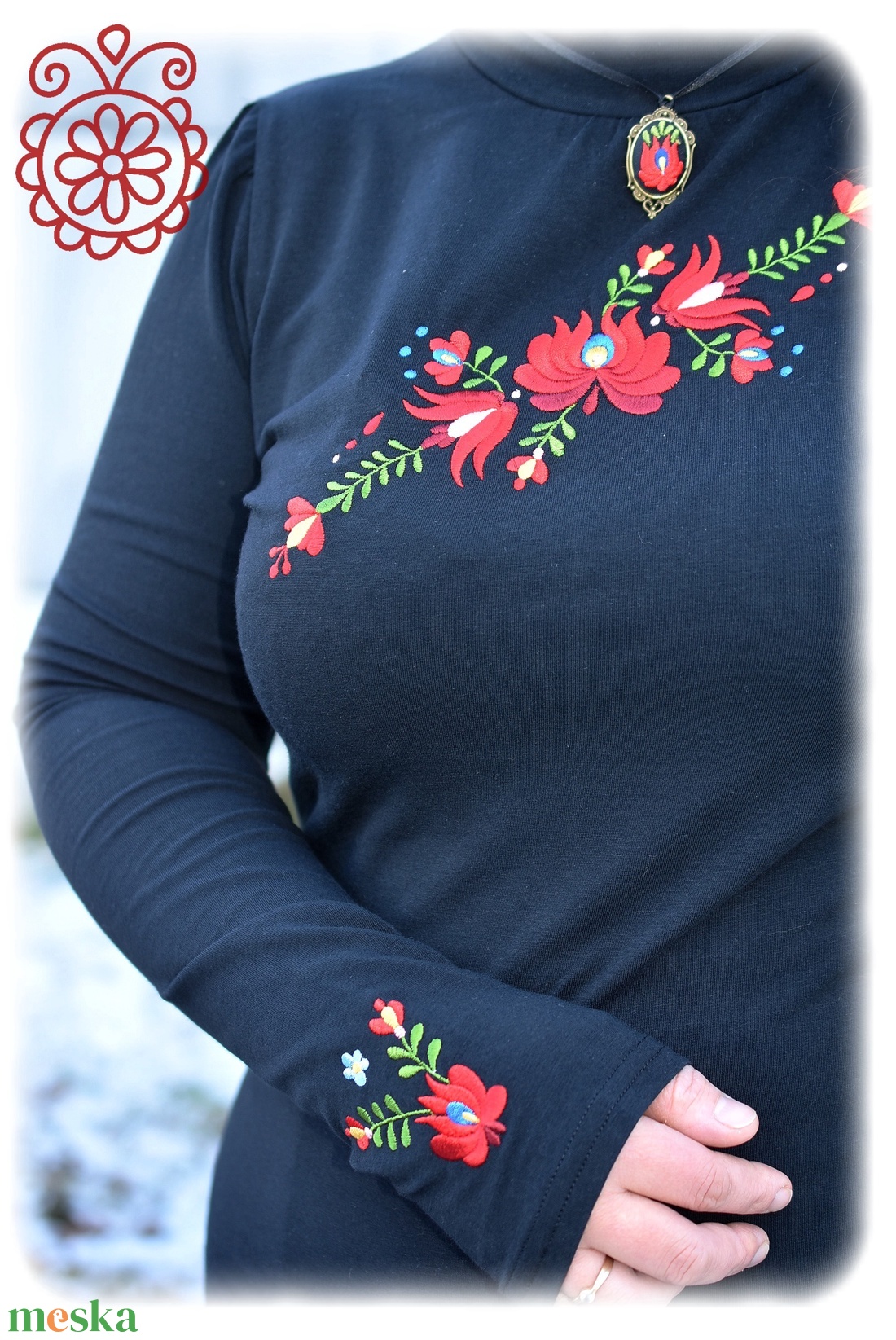 Garbó � Matyó (fekete) - ruha & divat - női ruha - pulóver - Meska.hu