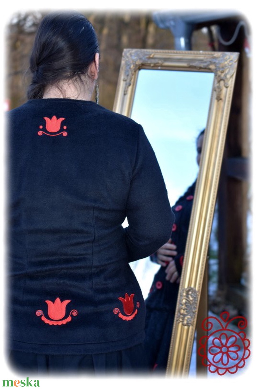 Fehérnép-ujjas mezőségi (fekete) - ruha & divat - női ruha - kabát - Meska.hu